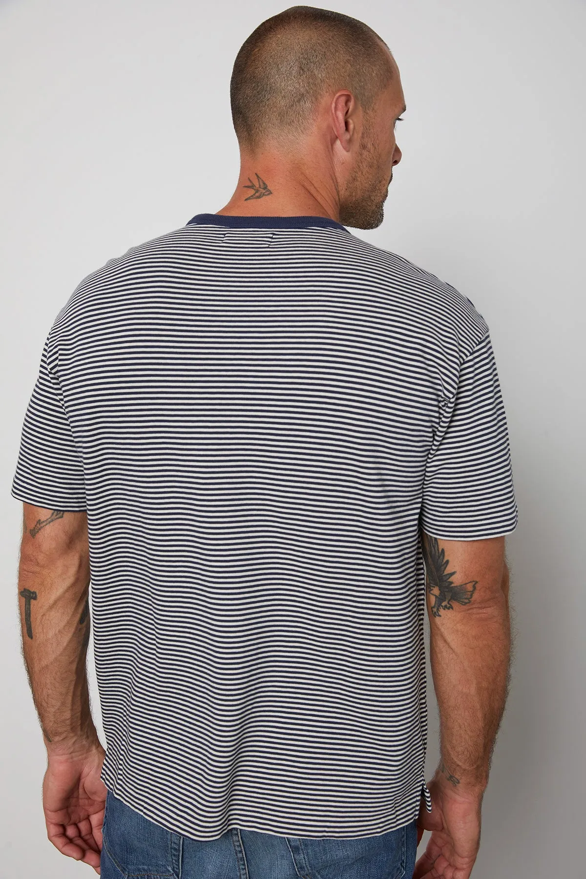 ELI STRIPED CREW NECK TEE