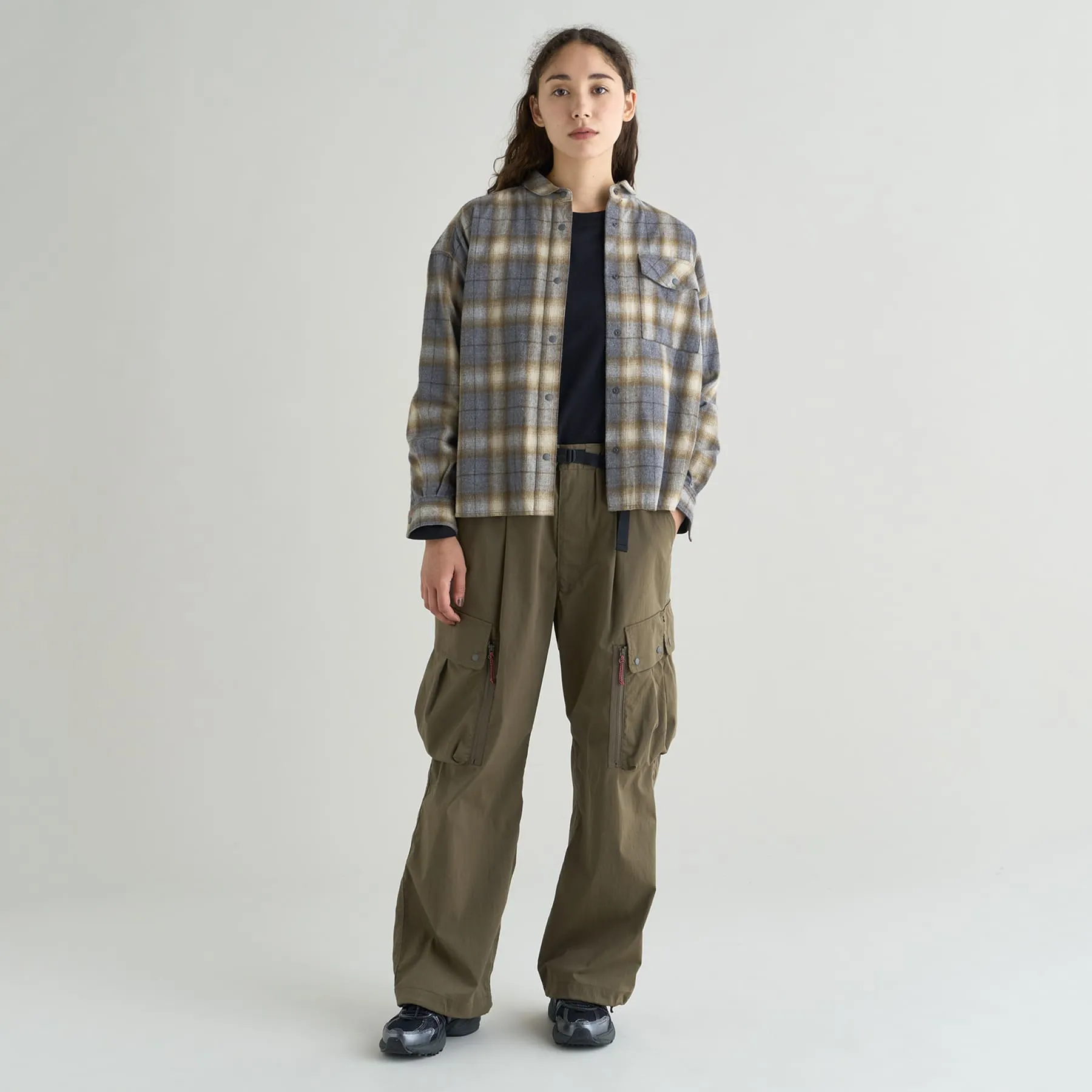 FADE PLAID CAMP SHIRT W(WOMEN)