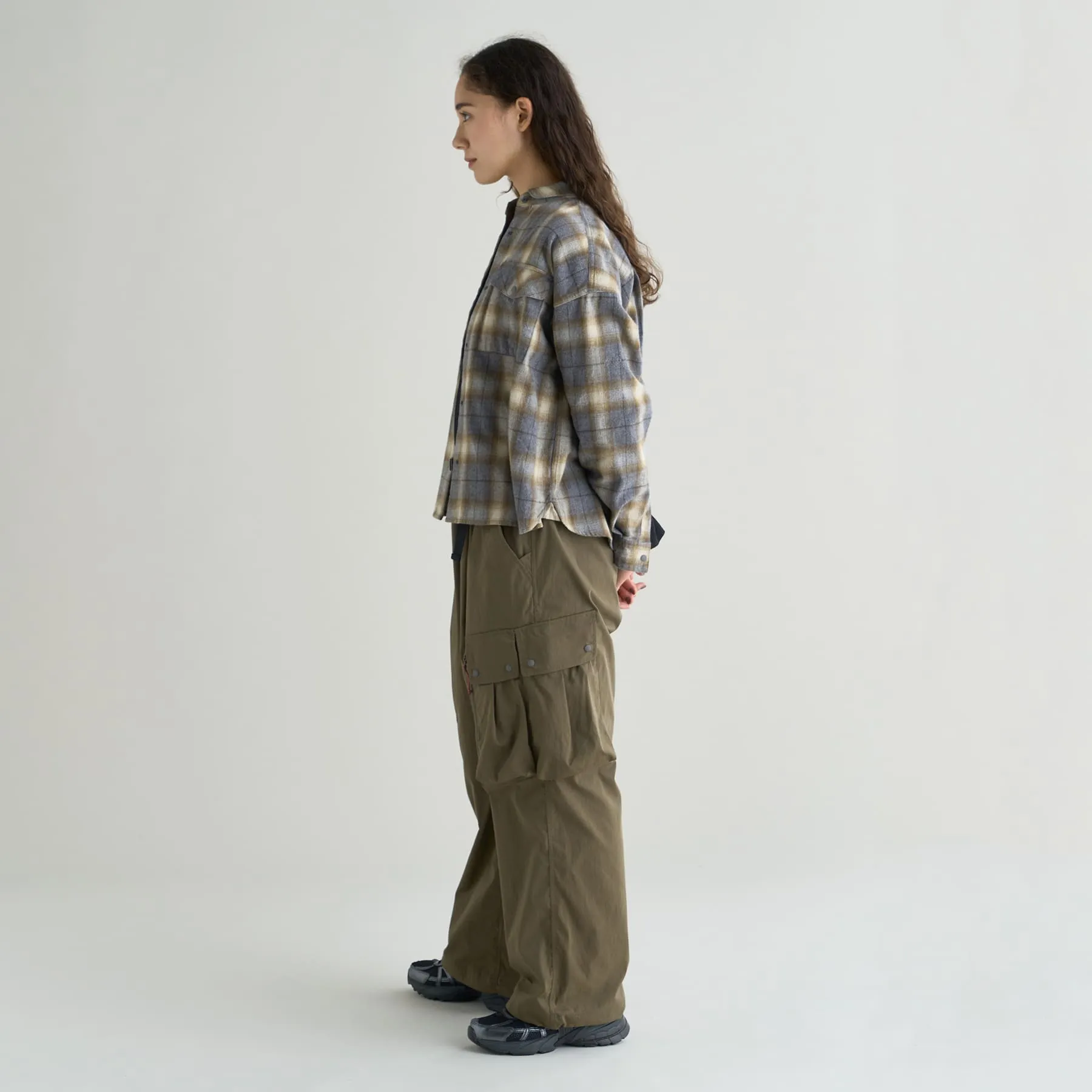 FADE PLAID CAMP SHIRT W(WOMEN)