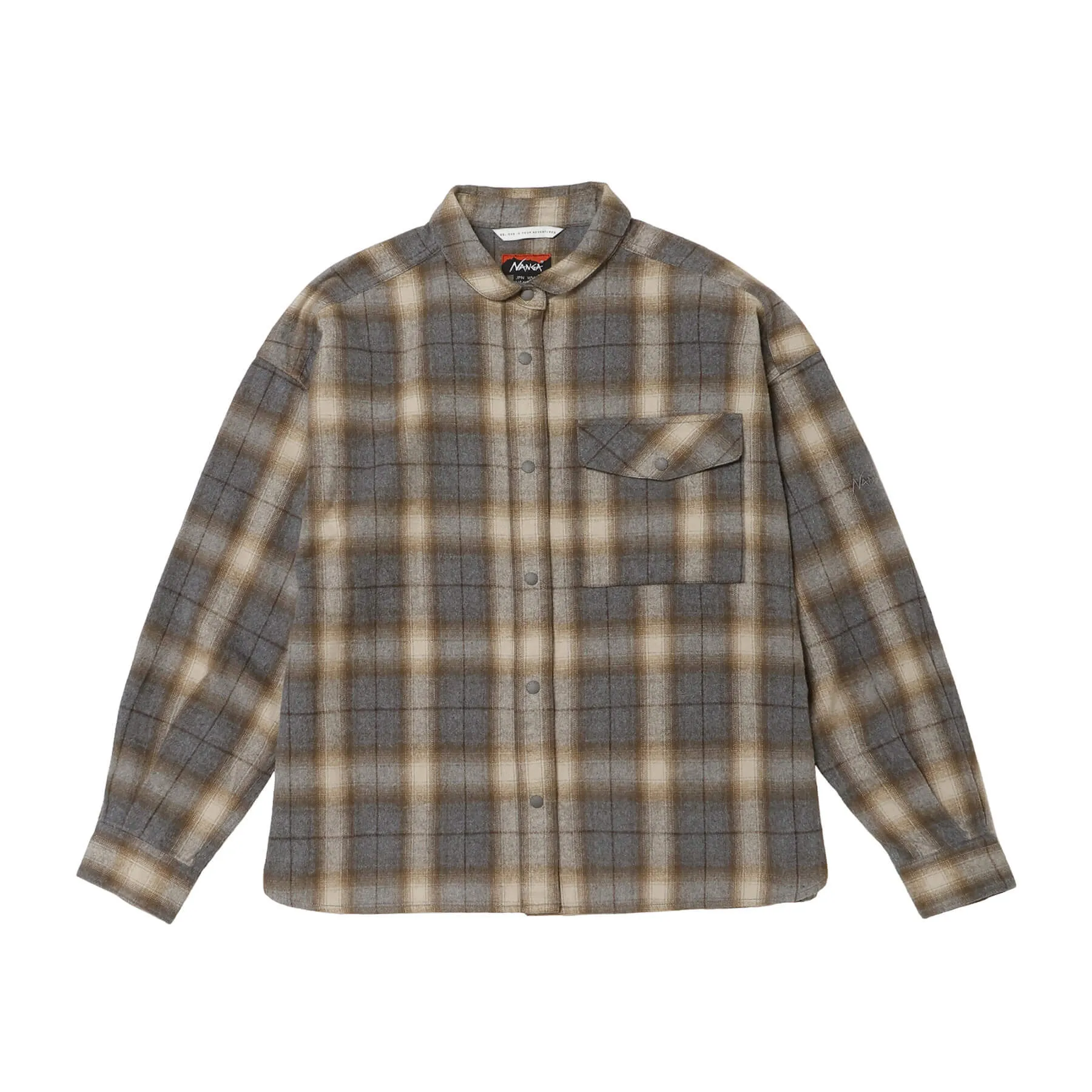 FADE PLAID CAMP SHIRT W(WOMEN)