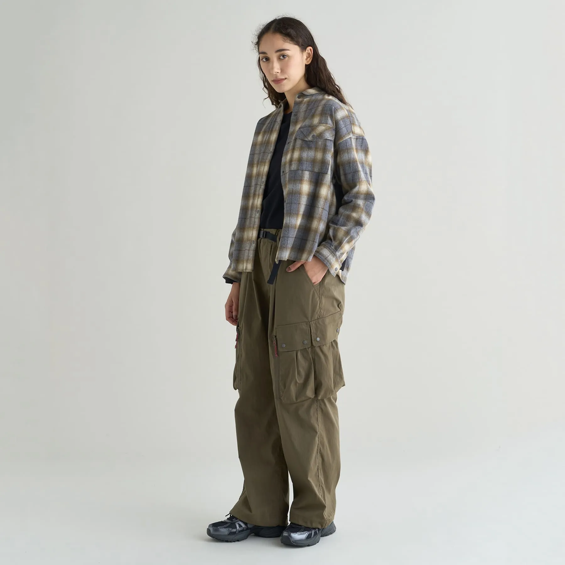 FADE PLAID CAMP SHIRT W(WOMEN)