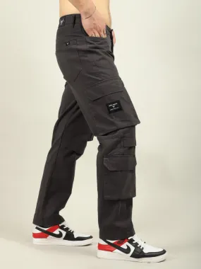 Fire Dark Grey Baggy Fit 8 Pocket Cargo