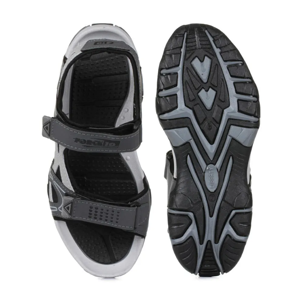 Force 10 Grey Sporty Sandals For Men LXI-20 By Liberty