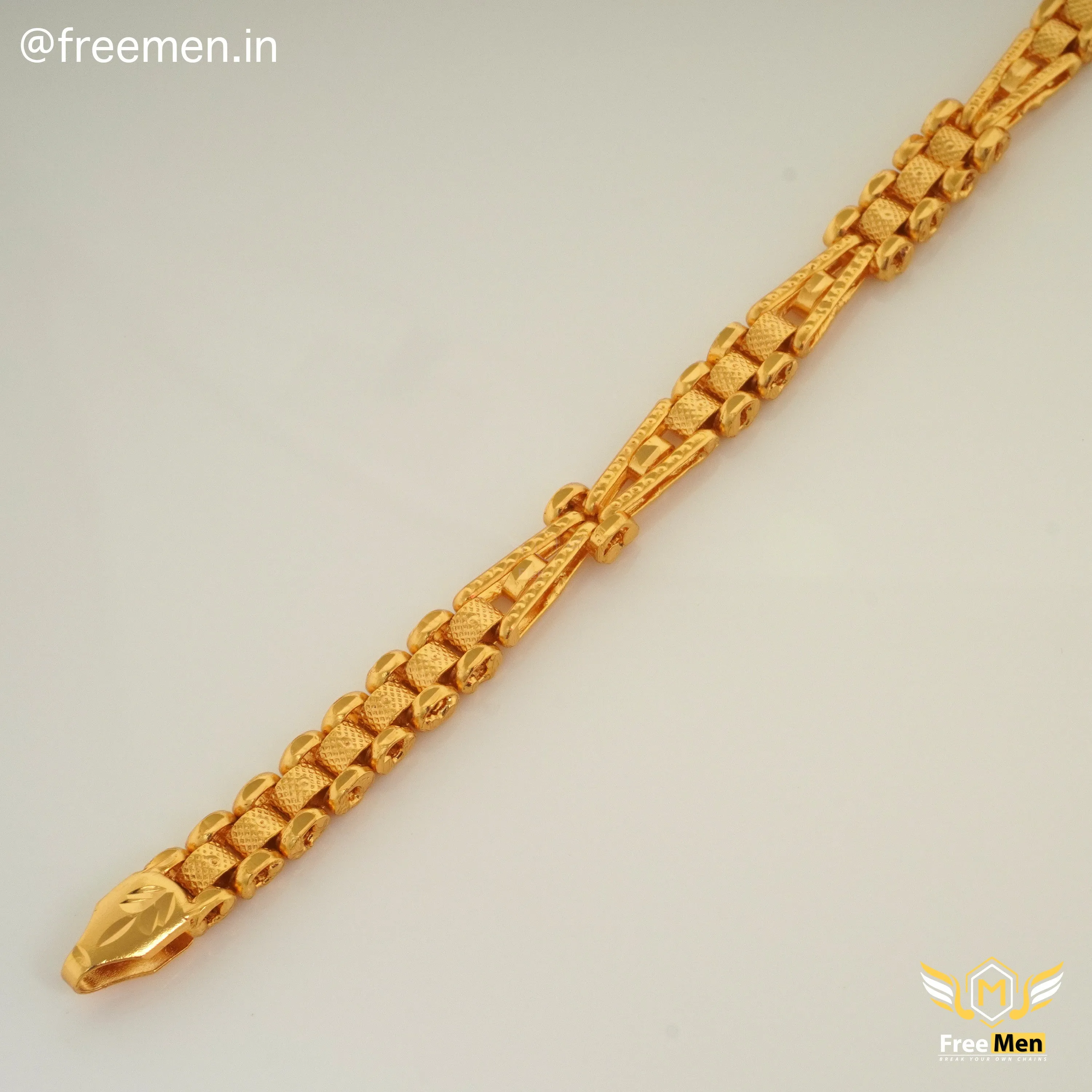 Freeman Special Stylish X shape Golden Bracelet for Men- FM410