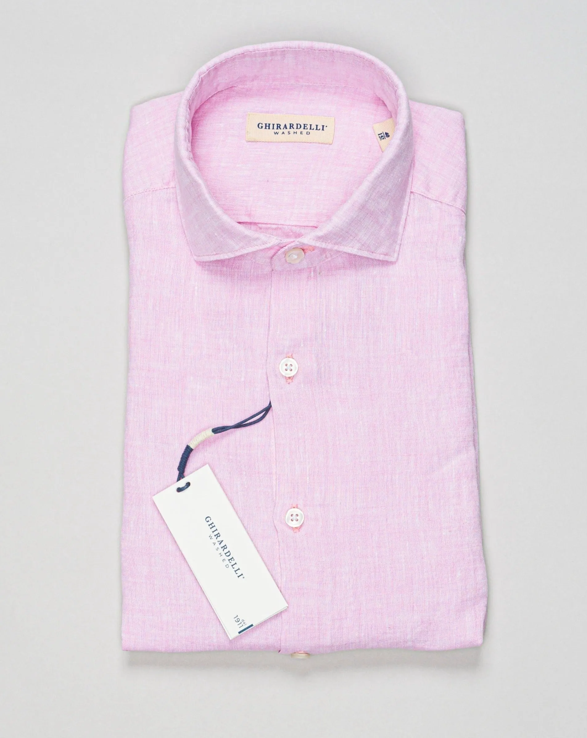 Ghirardelli Linen Shirt / Light Pink