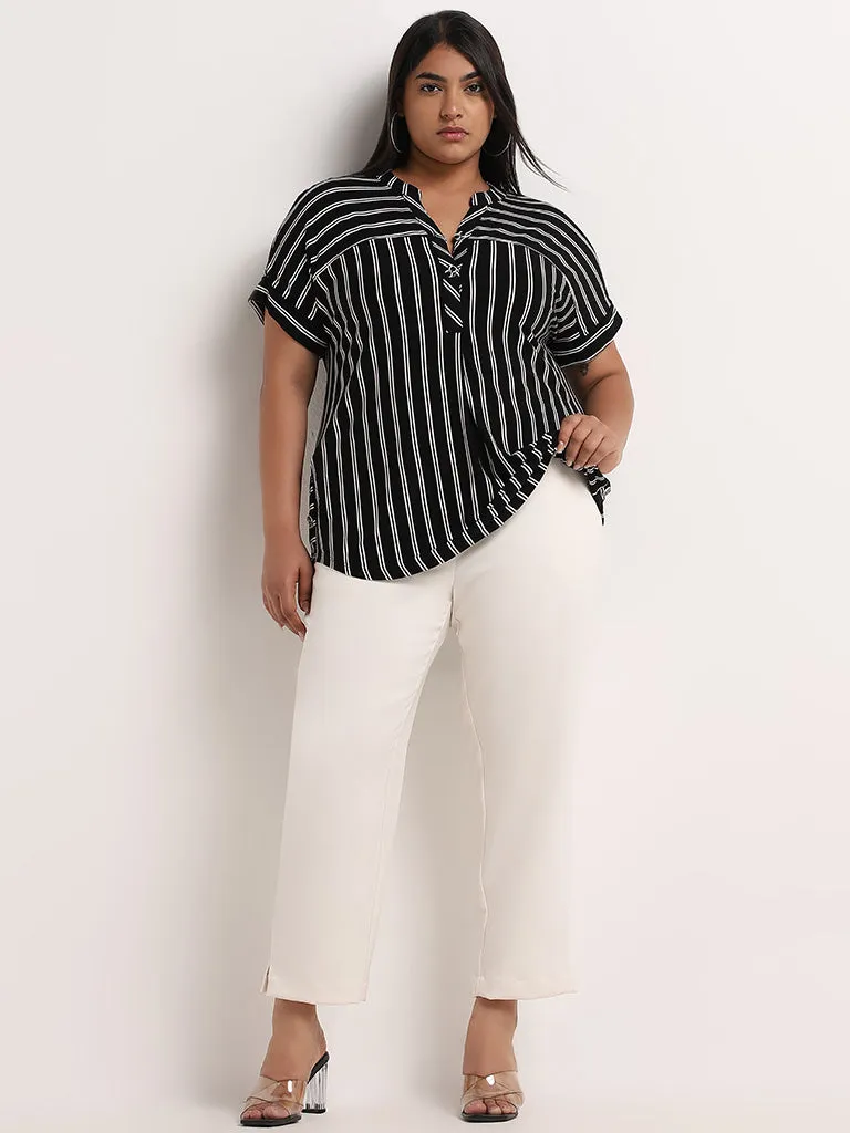 Gia Black Striped Blouse