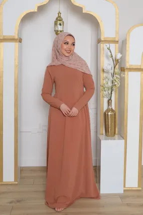 Gia Linen Abaya- Tan