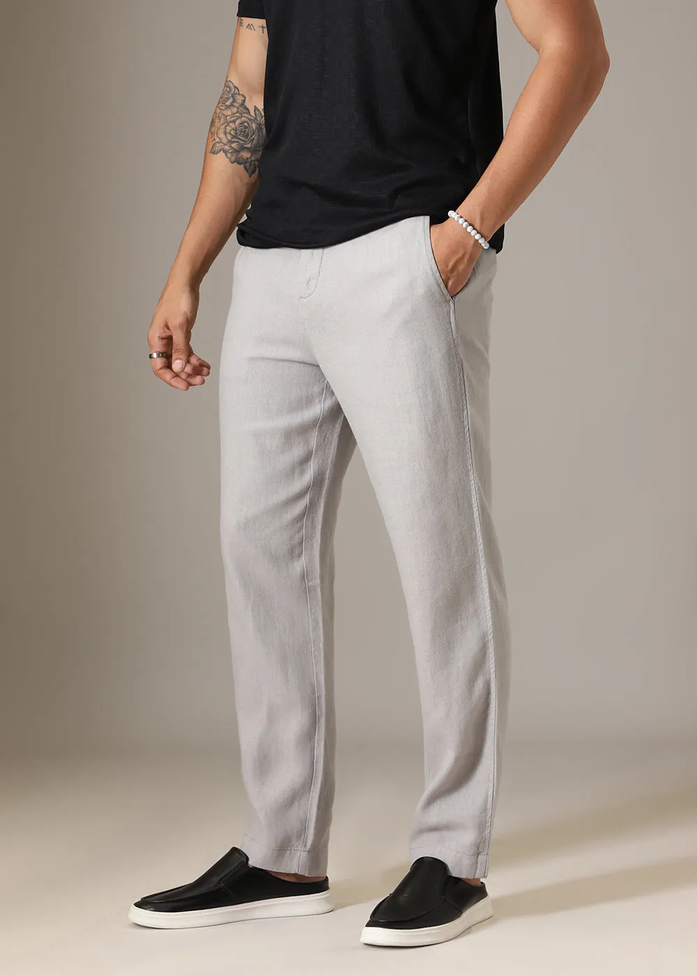 Gravel Grey Linen Pant