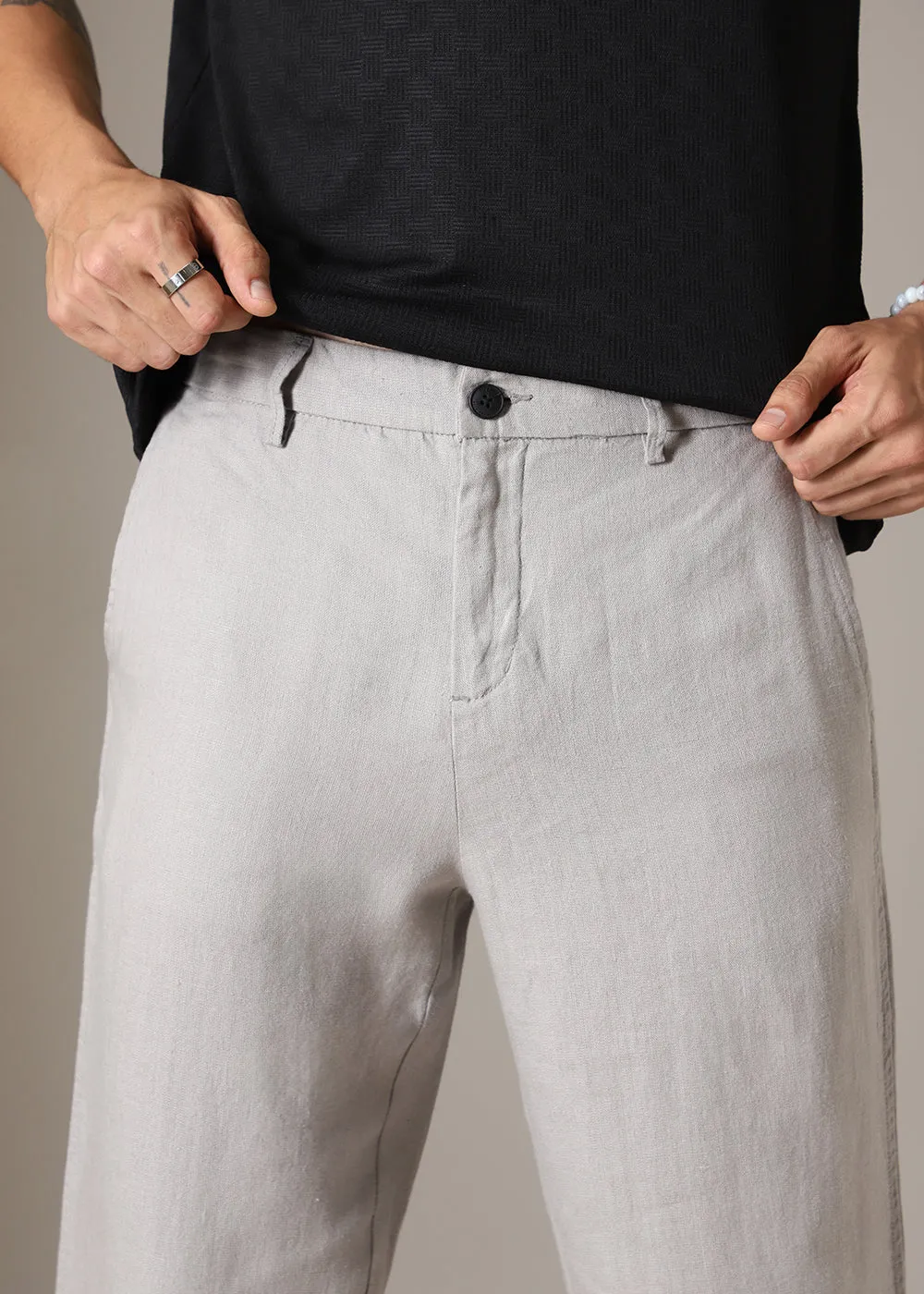 Gravel Grey Linen Pant