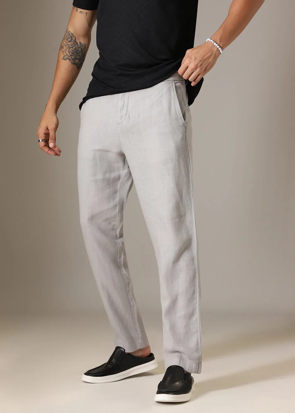 Gravel Grey Linen Pant