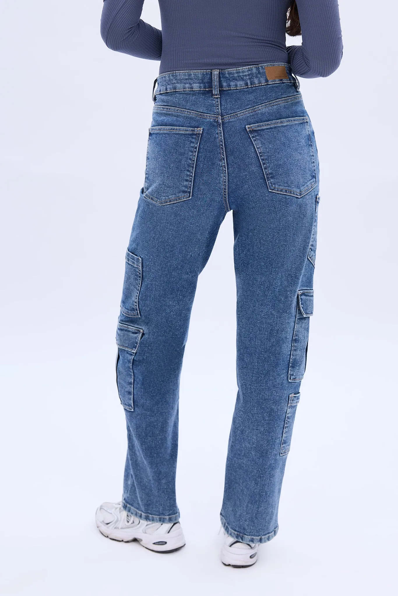 High Rise Cargo Baggy Straight Jean