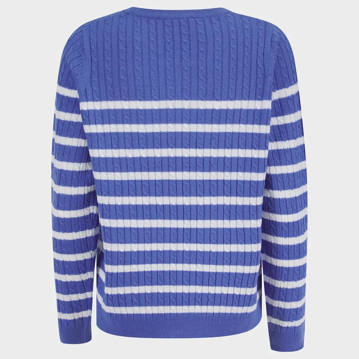 Ladies Striped Cable Knit Jumper