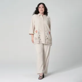 Linen Embroidered Boxy Shirt