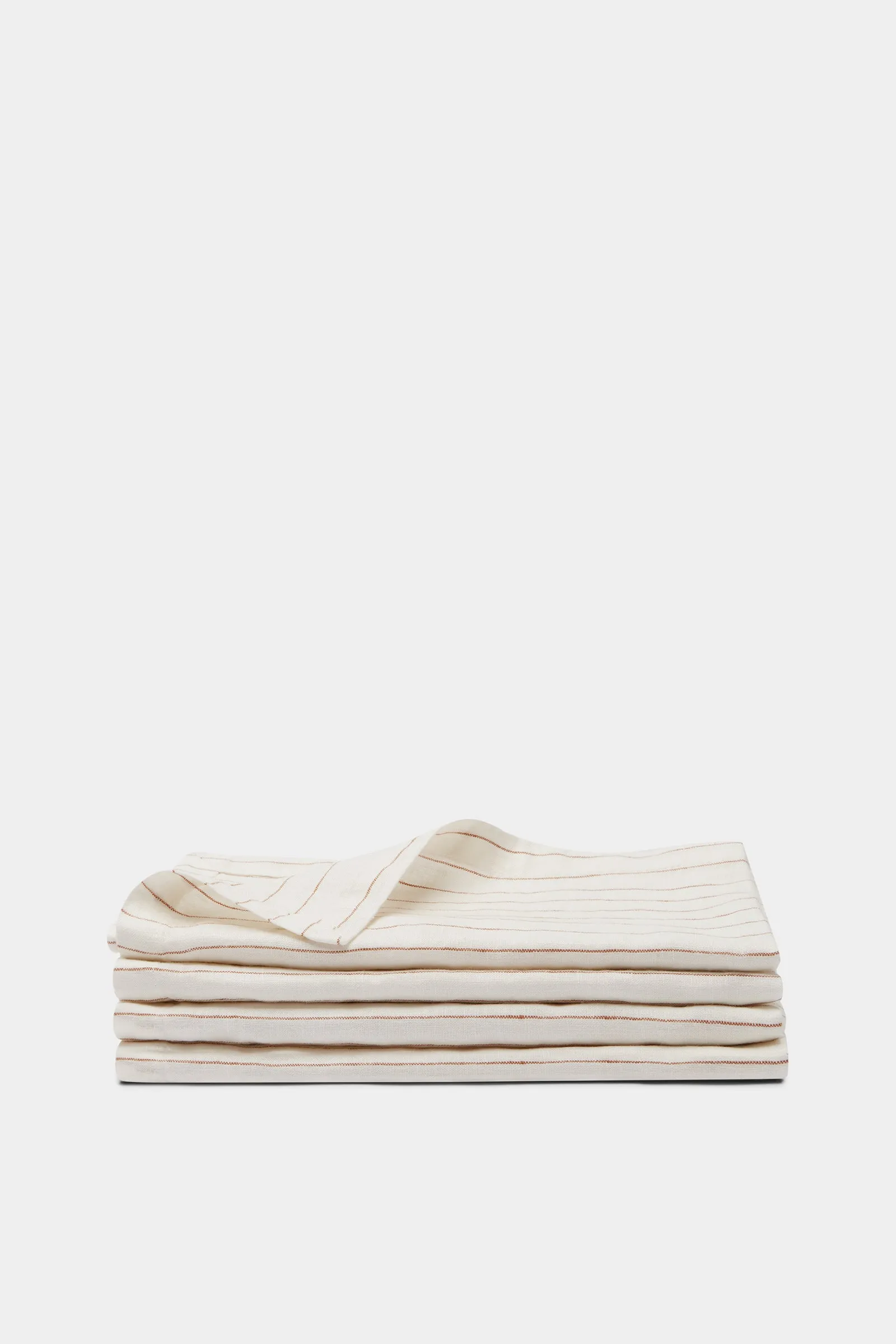 Linen Napkins Tobacco Pinstripe