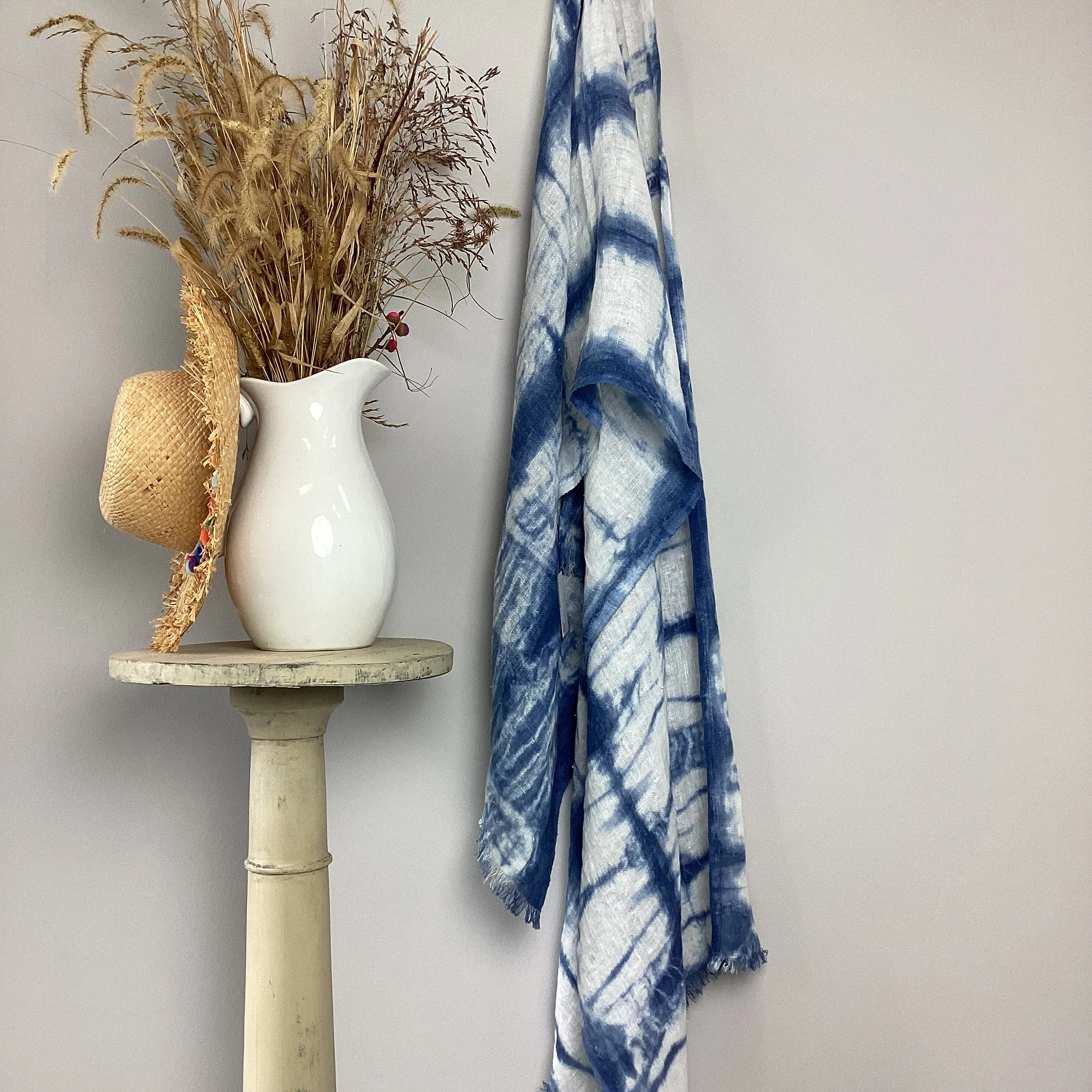 Linen Shibori Shawl