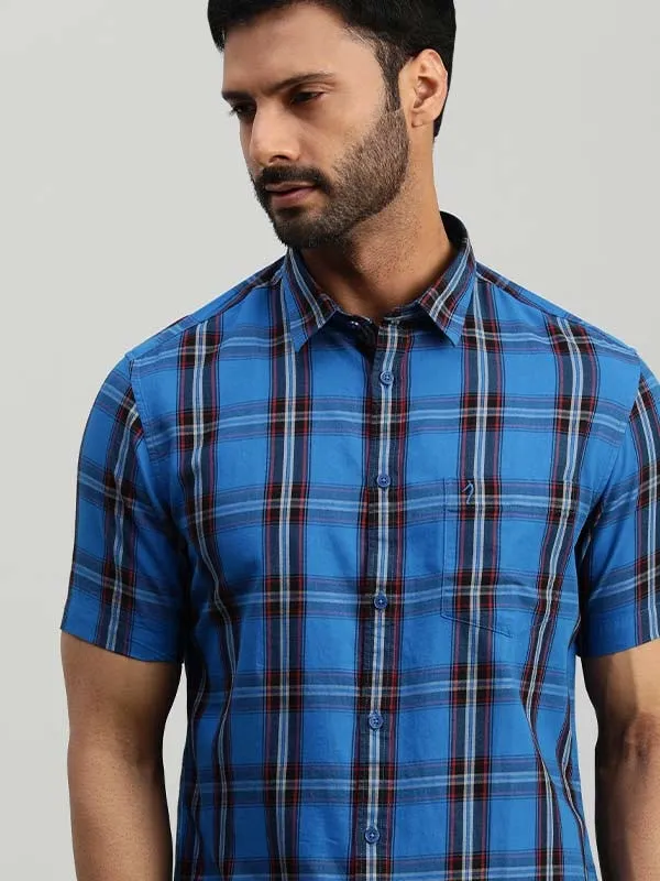 Men Checked Half Sleeve Cotton Shirt