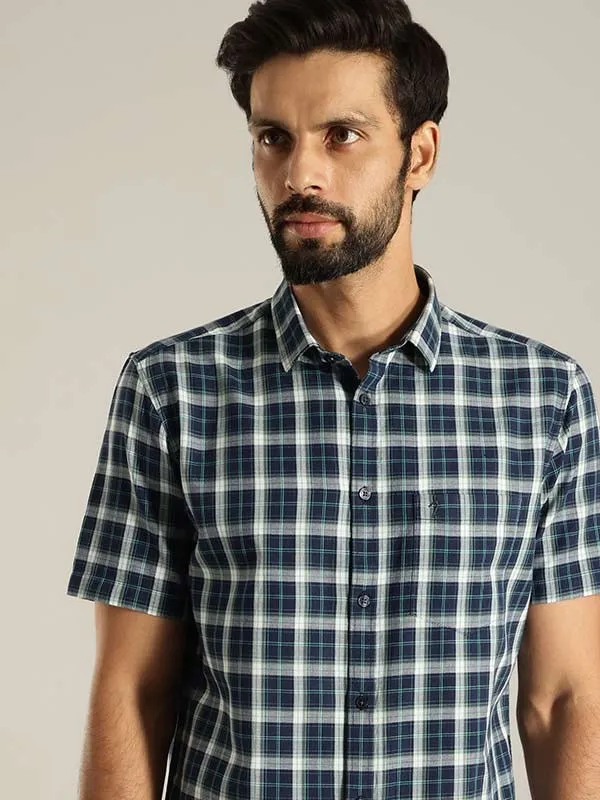 Men Checked Half Sleeve Cotton Shirt