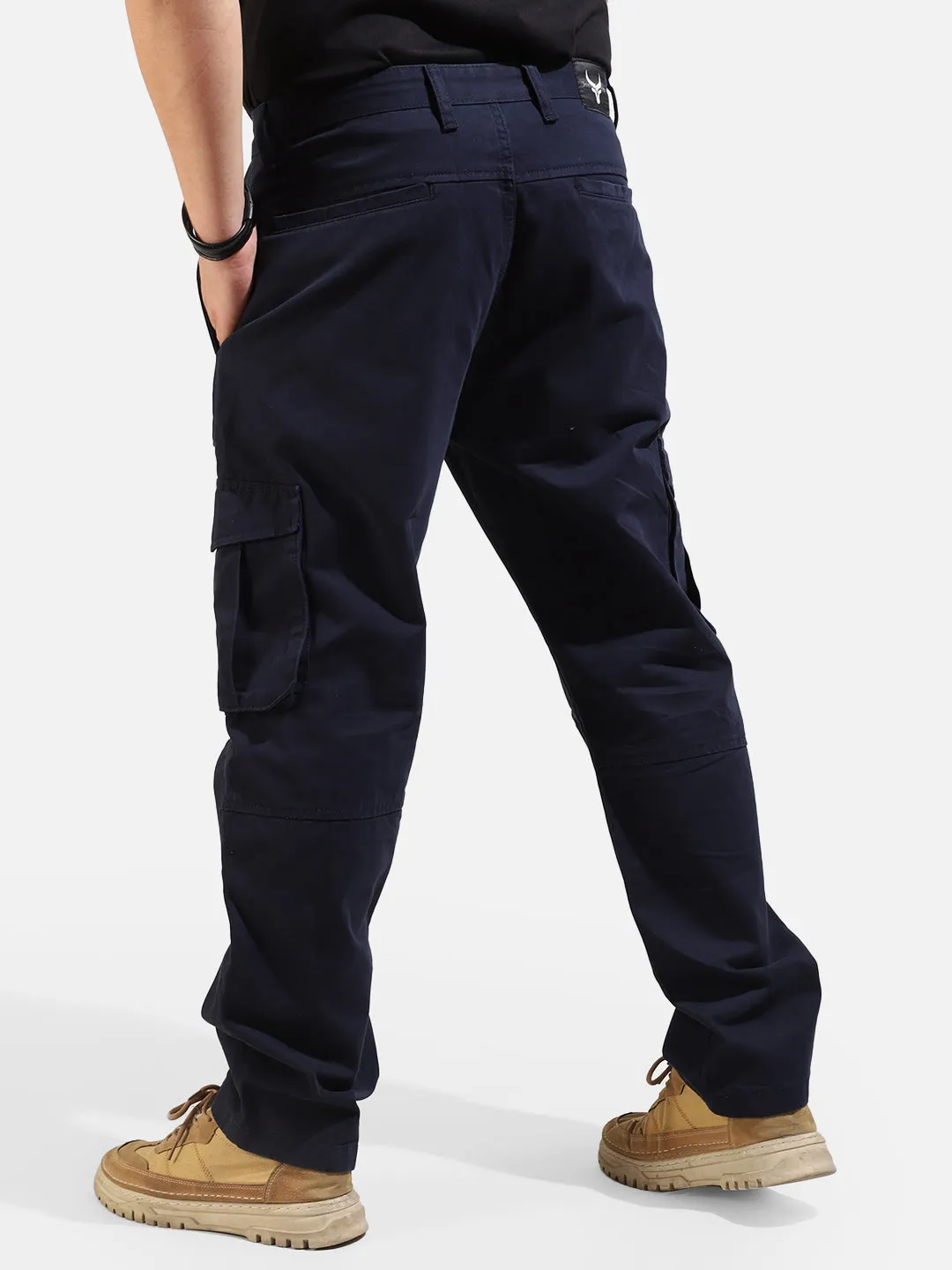 Navy Cotton Twill Tactical Baggy Fit Cargo