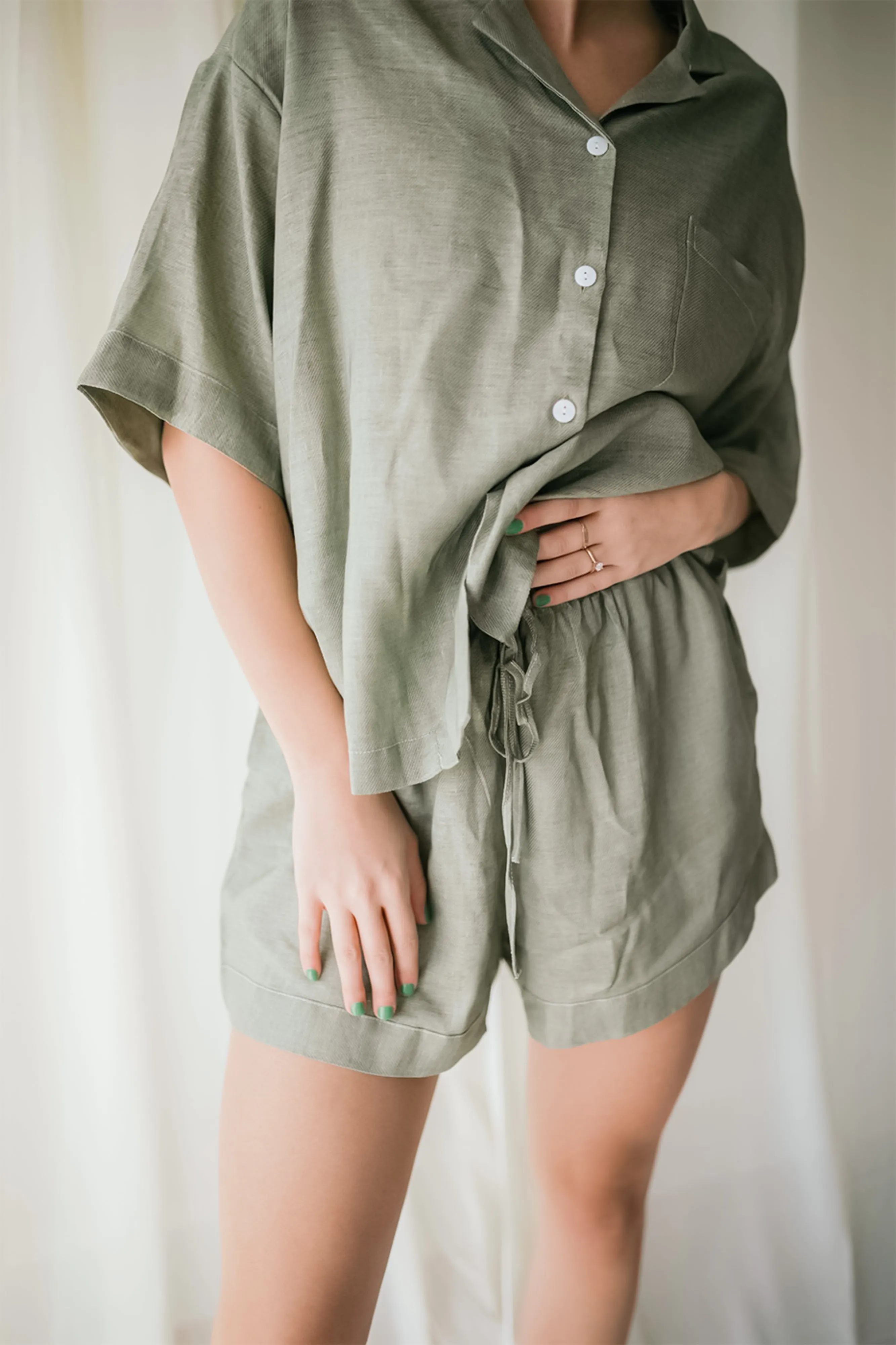 Olive Linen Matching Set