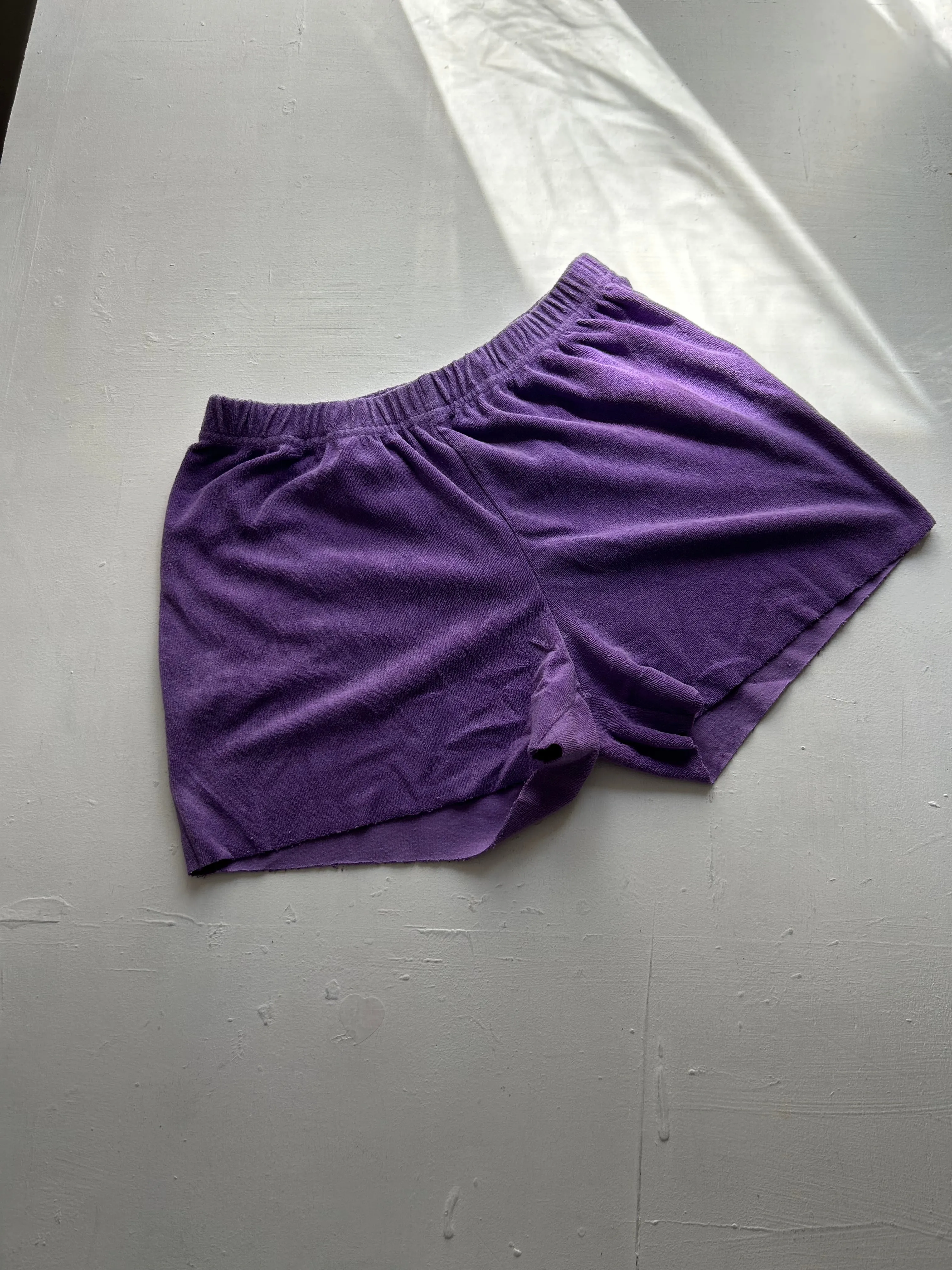 Purple velvet mid/ low rise sporty mini /micro short (S)