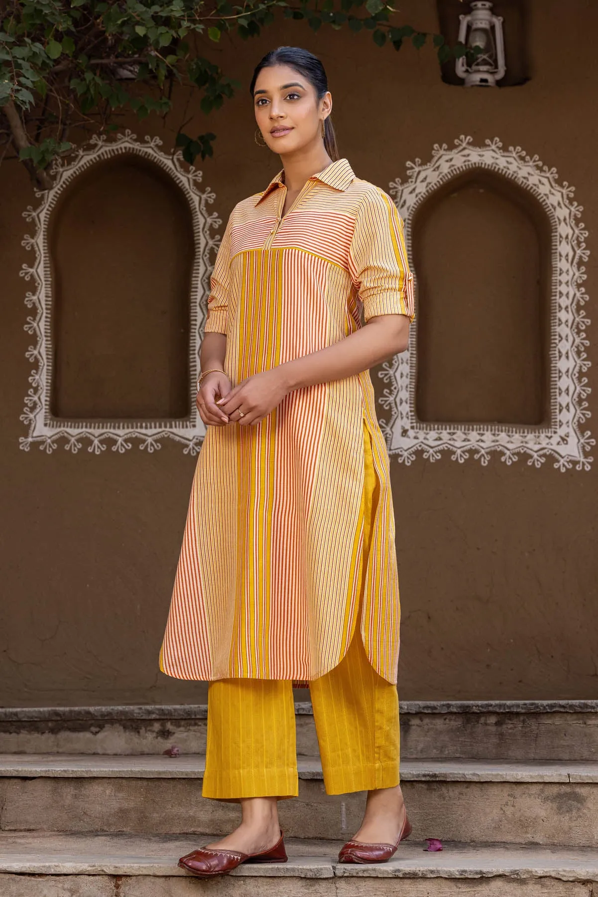 Quirky Striped Shirt-Kurta