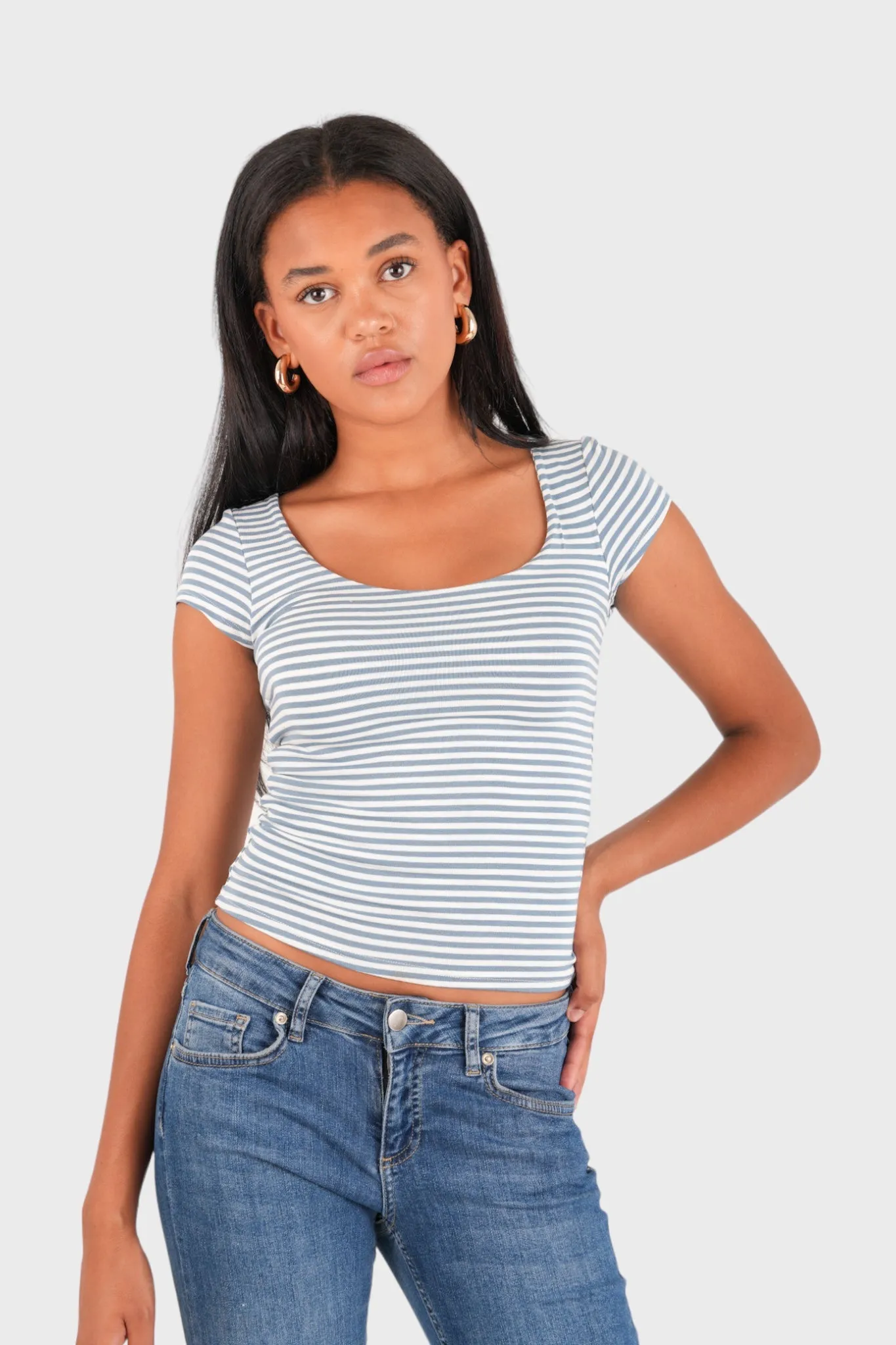 "Lola" top striped blue