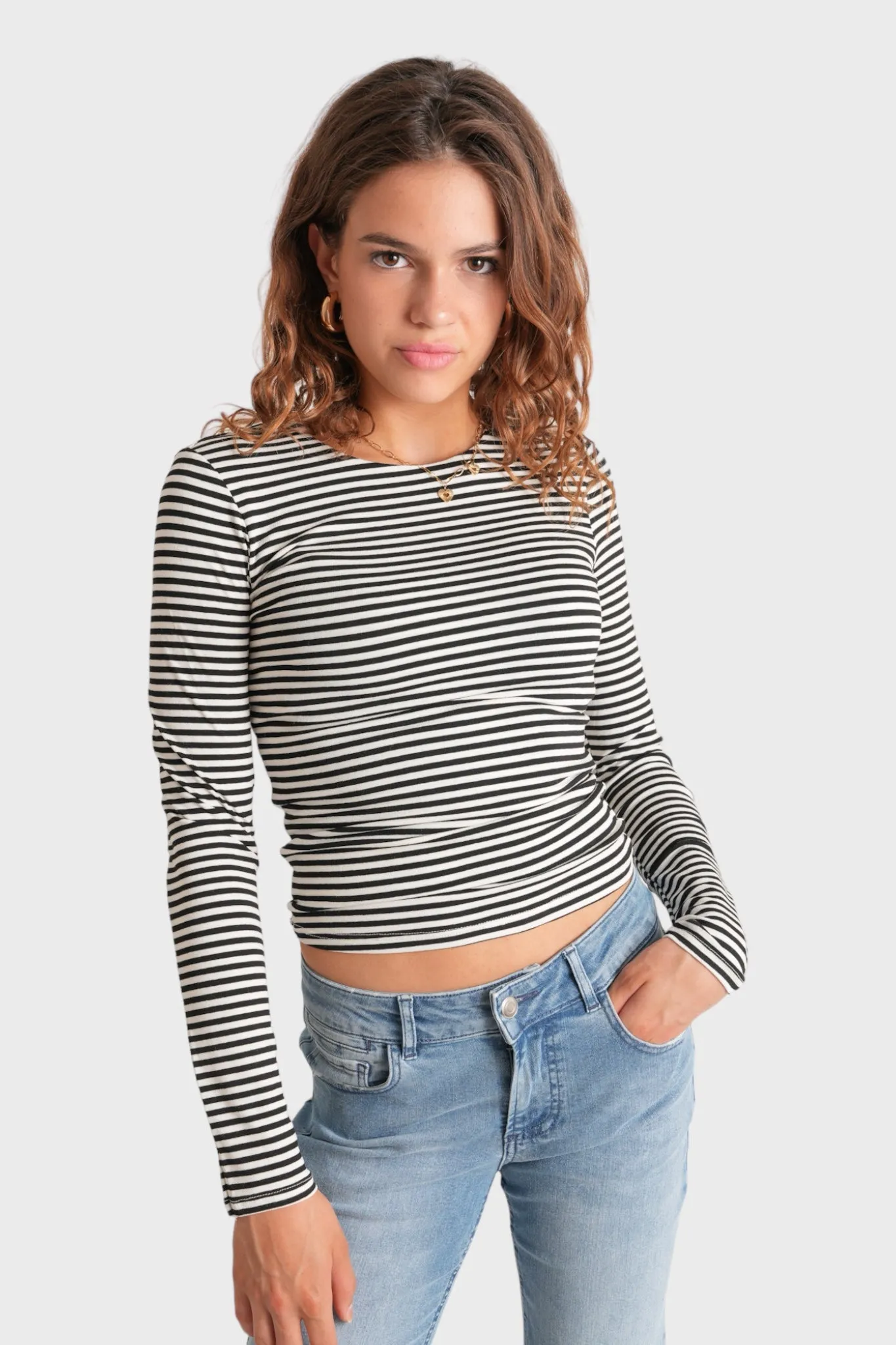 "Muse" top striped black