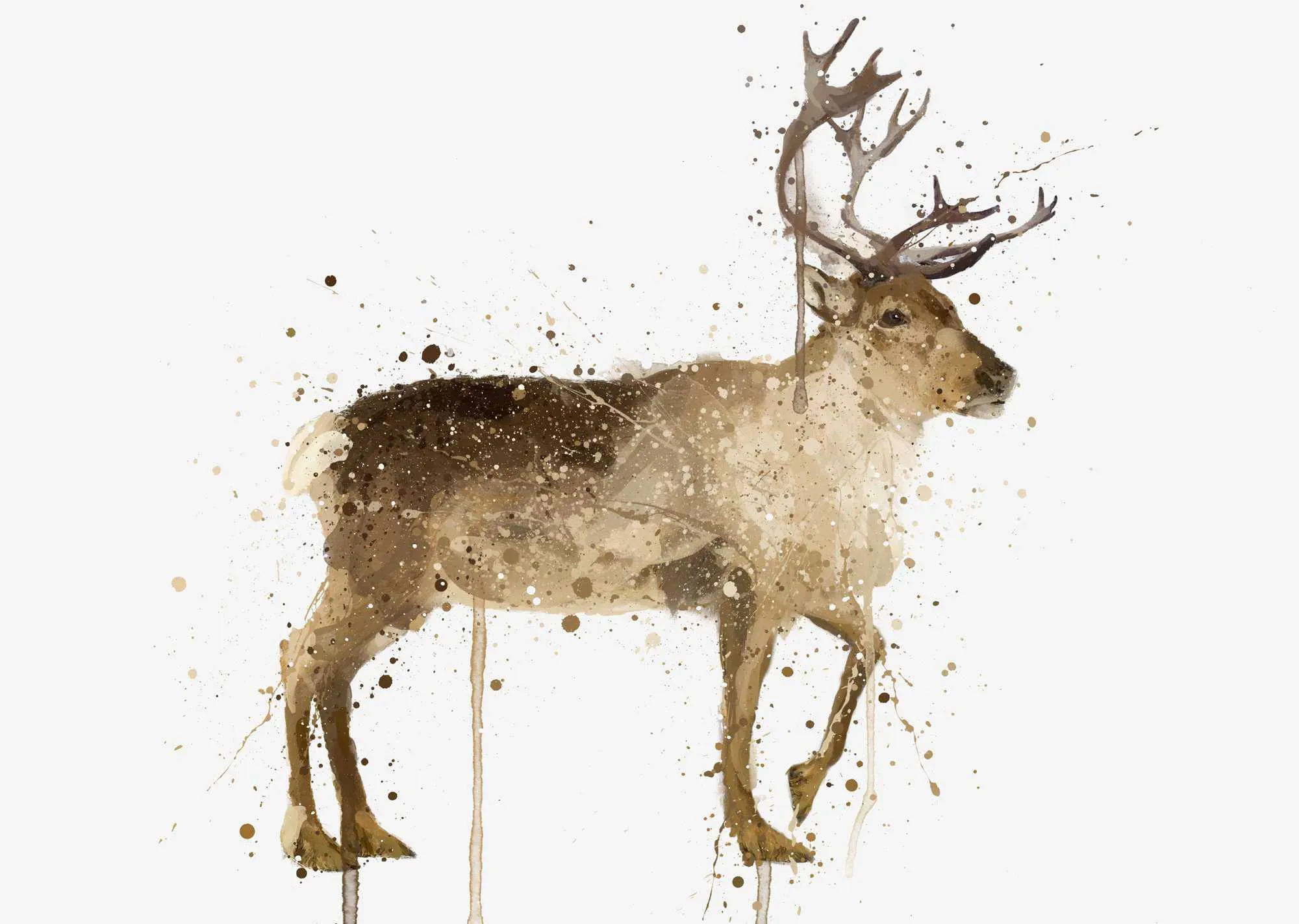 Reindeer Wall Art Print , Contemporary and Stylish Christmas Decoration Alternative Xmas Decor