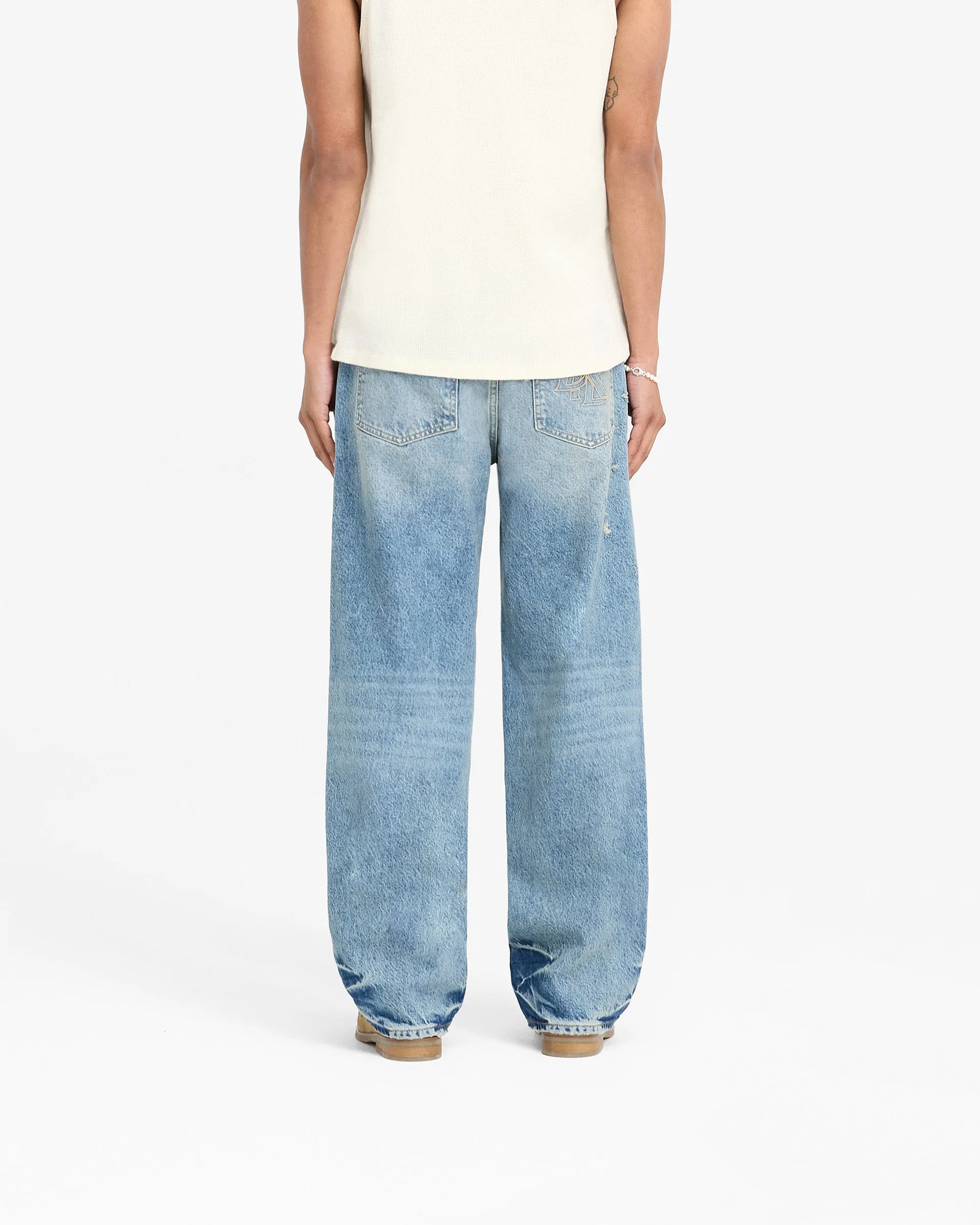 Represent X Duke   Dexter Baggy Denim - Mechanic Blue