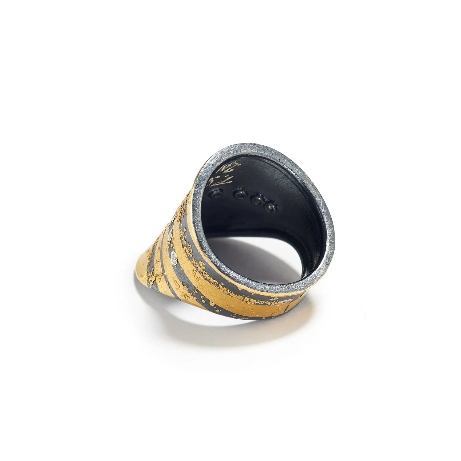 Silver & Gold Striped Ring