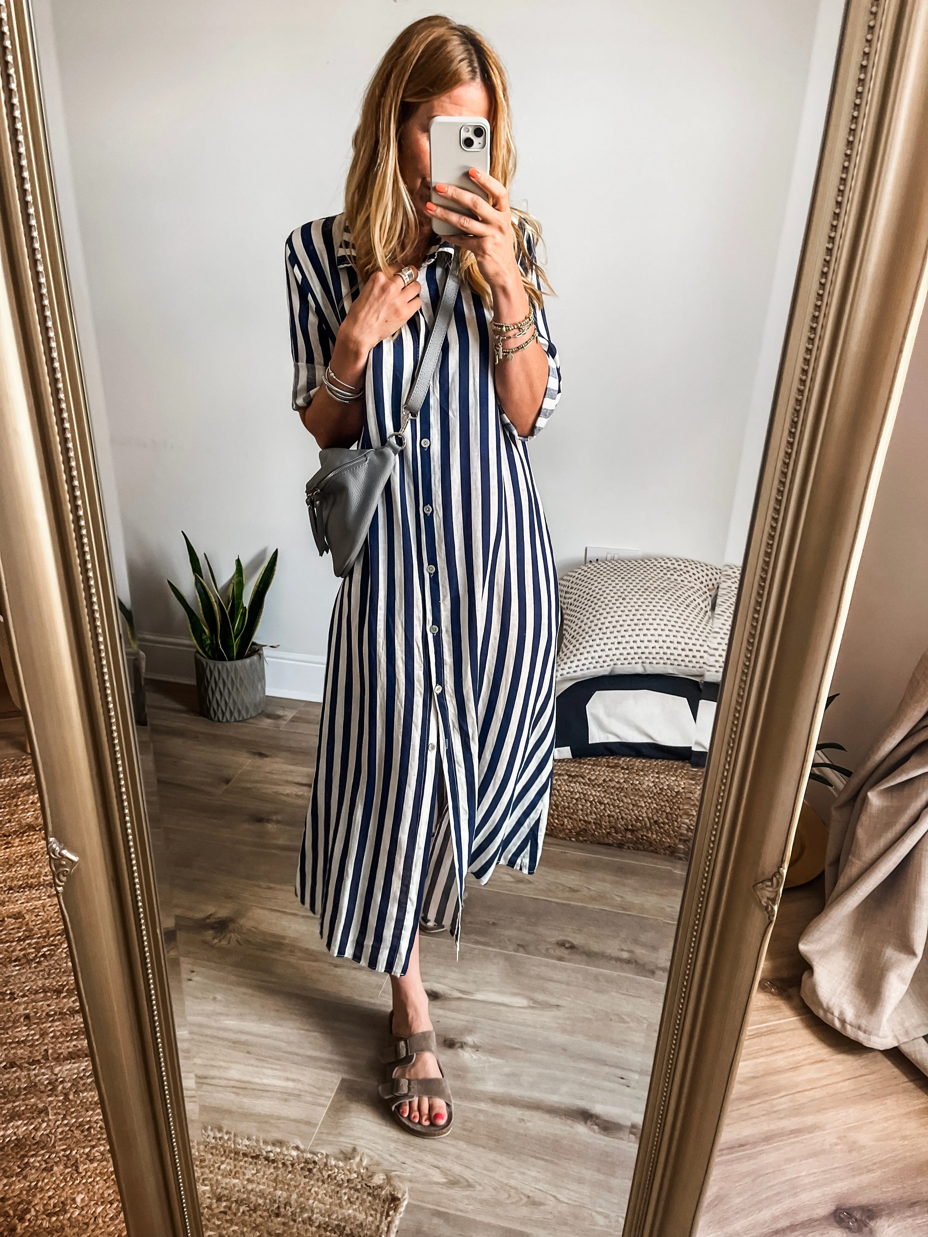 Stripe Linen Shirt Dress