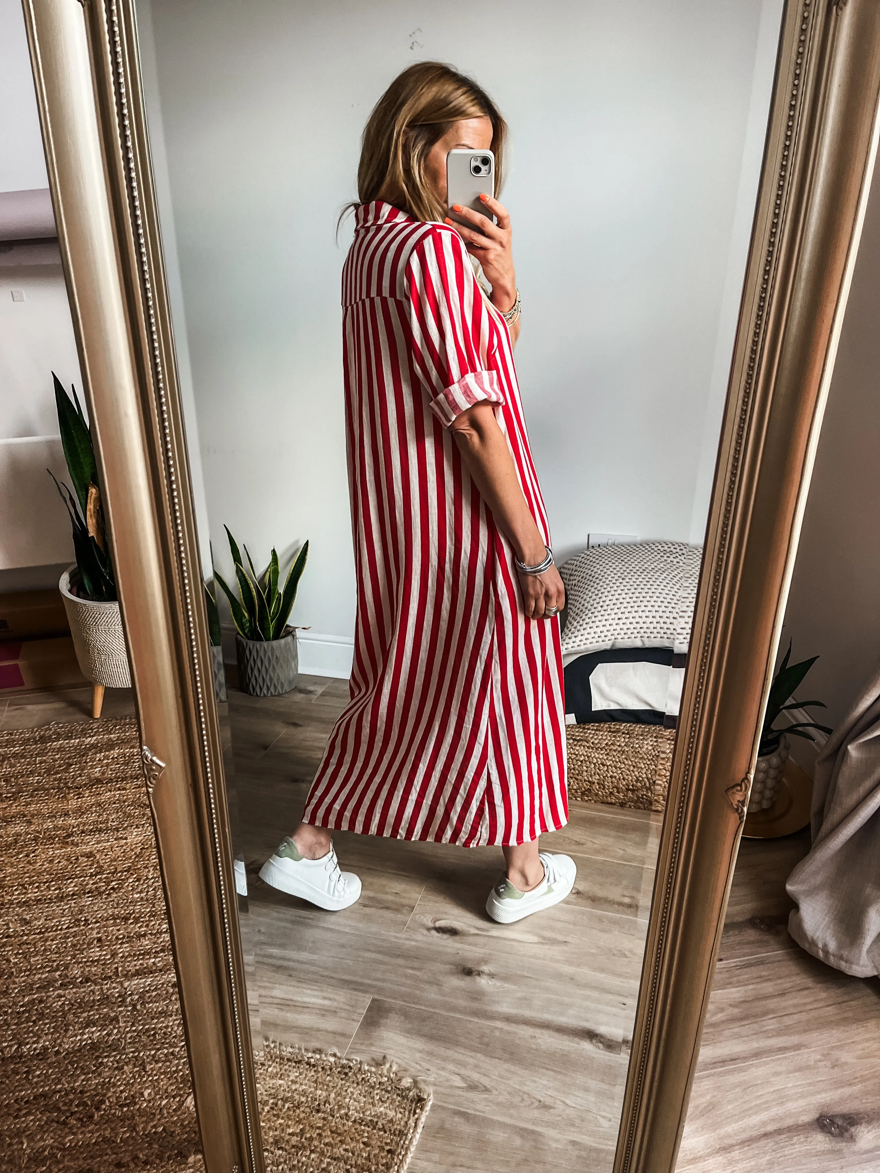 Stripe Linen Shirt Dress