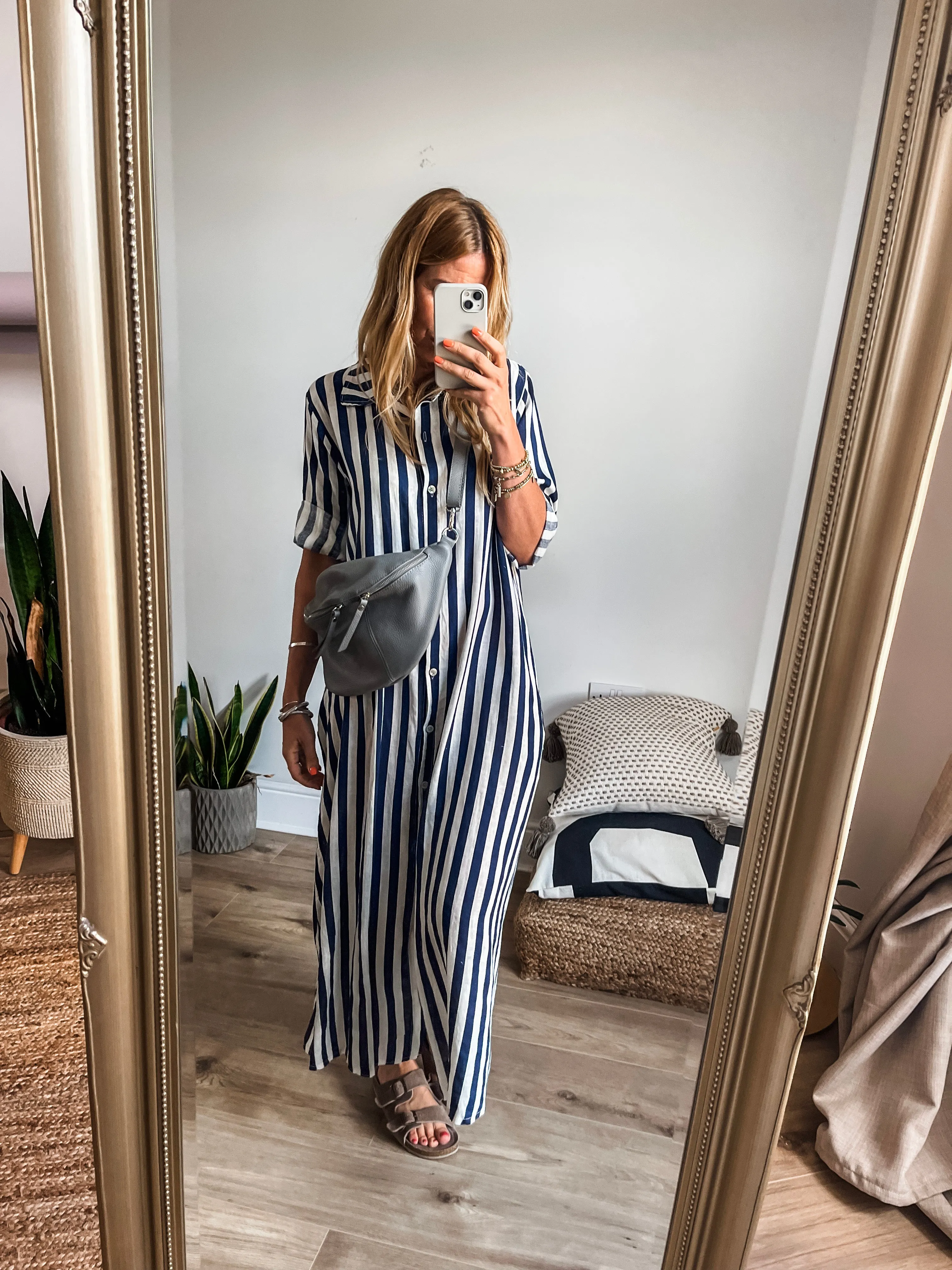 Stripe Linen Shirt Dress