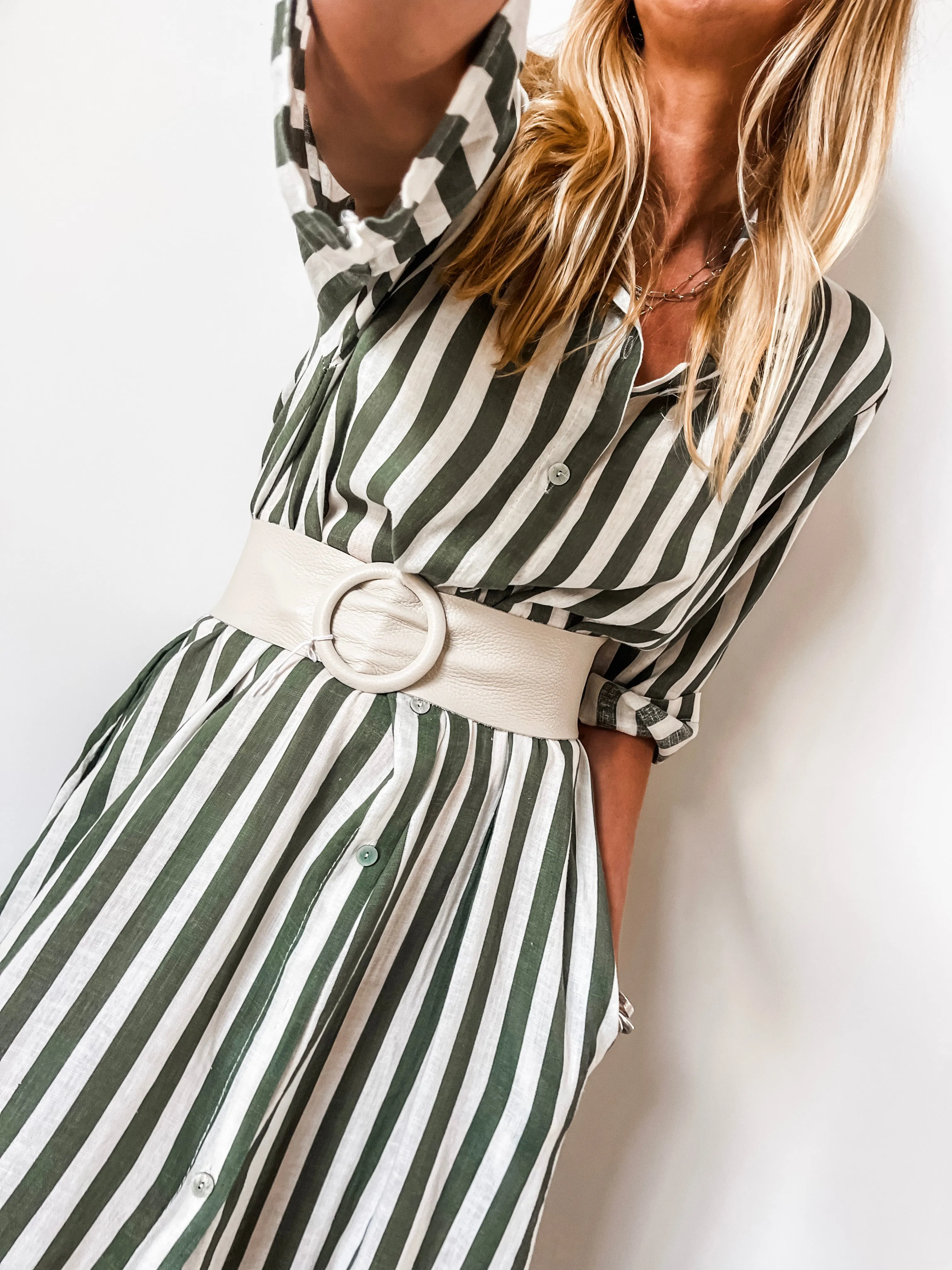 Stripe Linen Shirt Dress