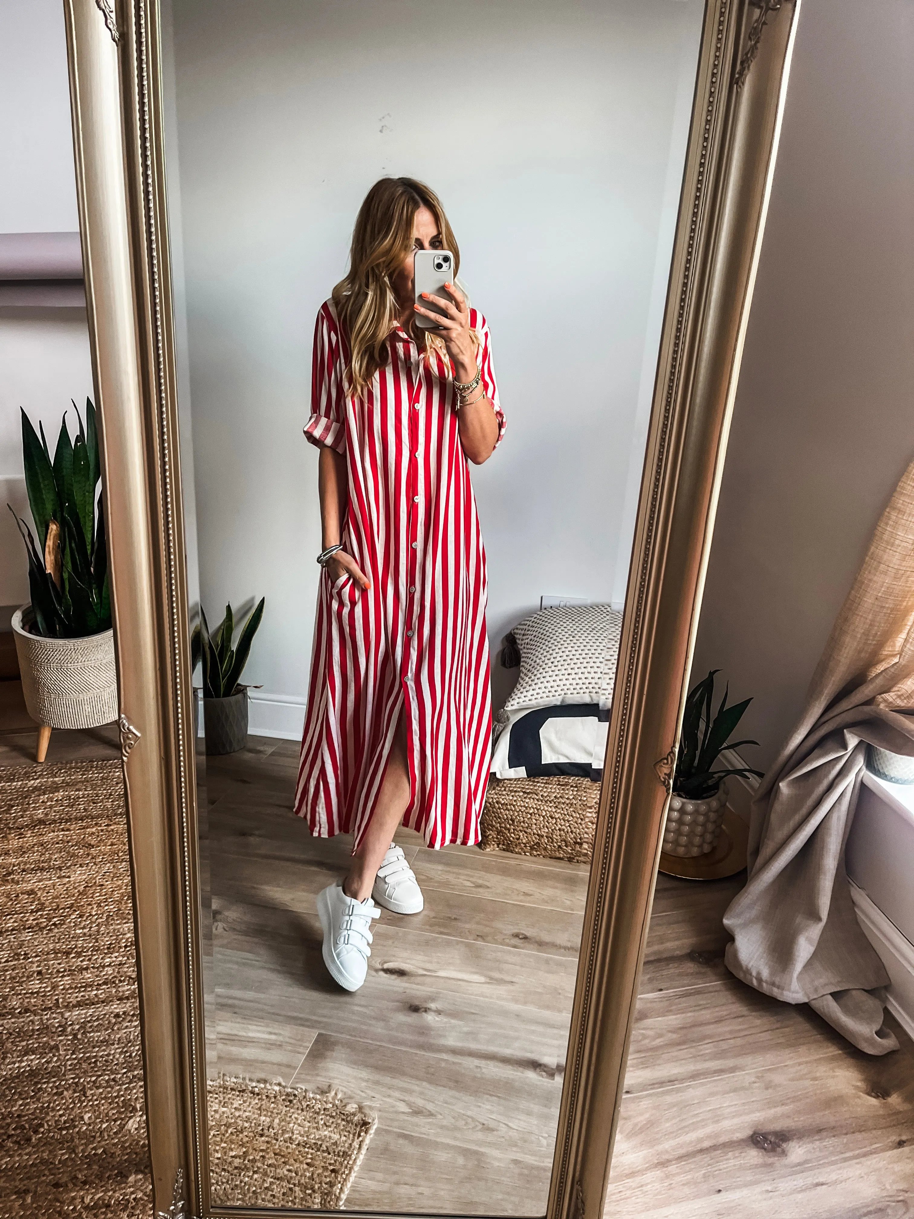 Stripe Linen Shirt Dress