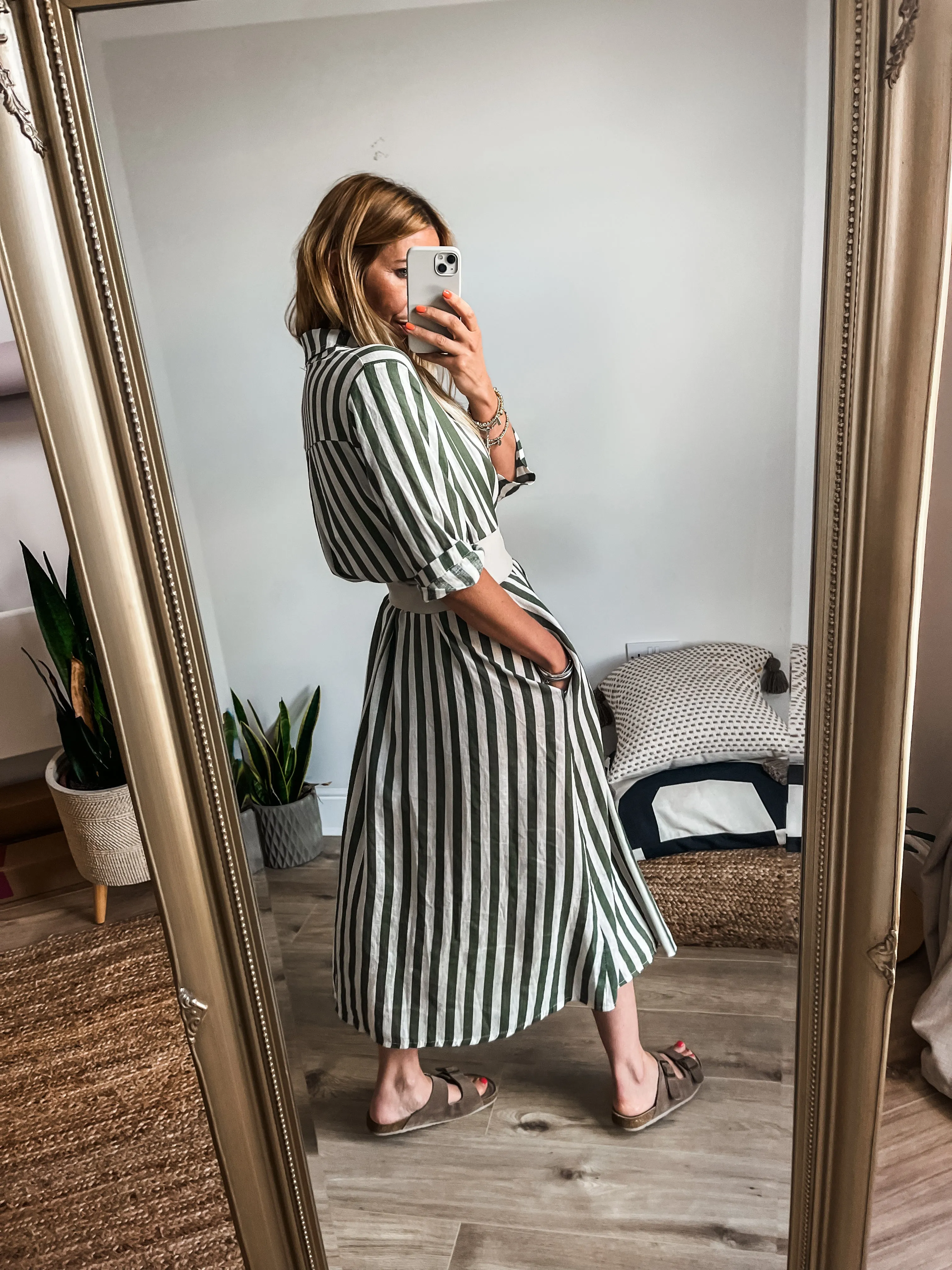 Stripe Linen Shirt Dress