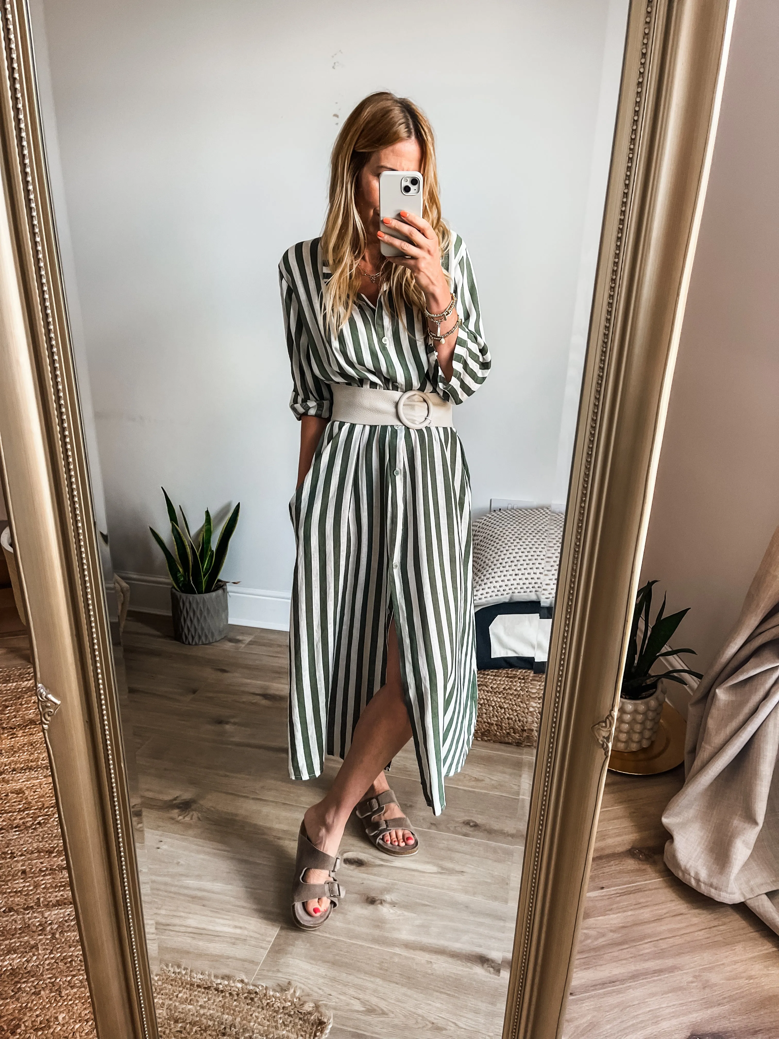 Stripe Linen Shirt Dress