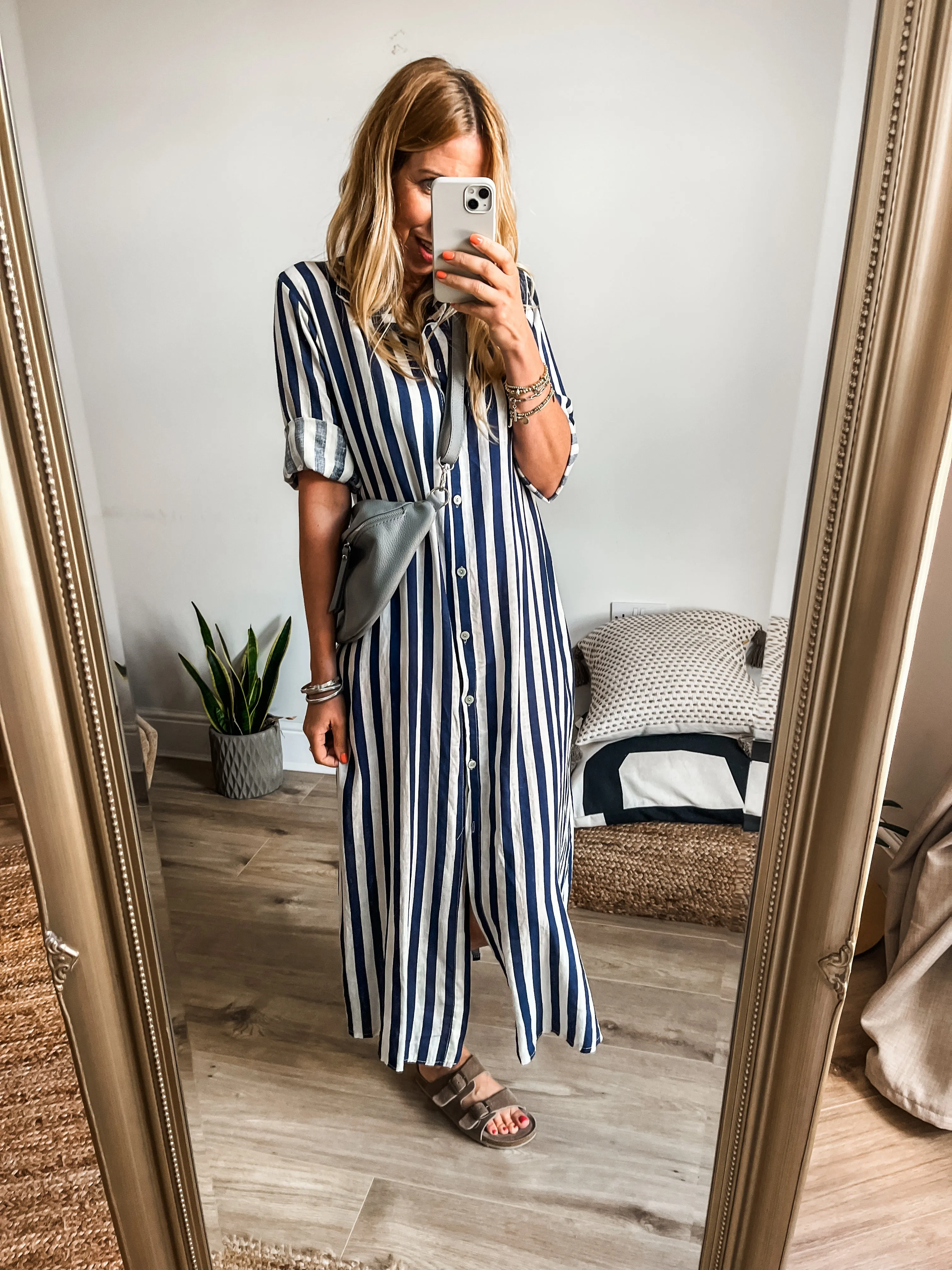 Stripe Linen Shirt Dress