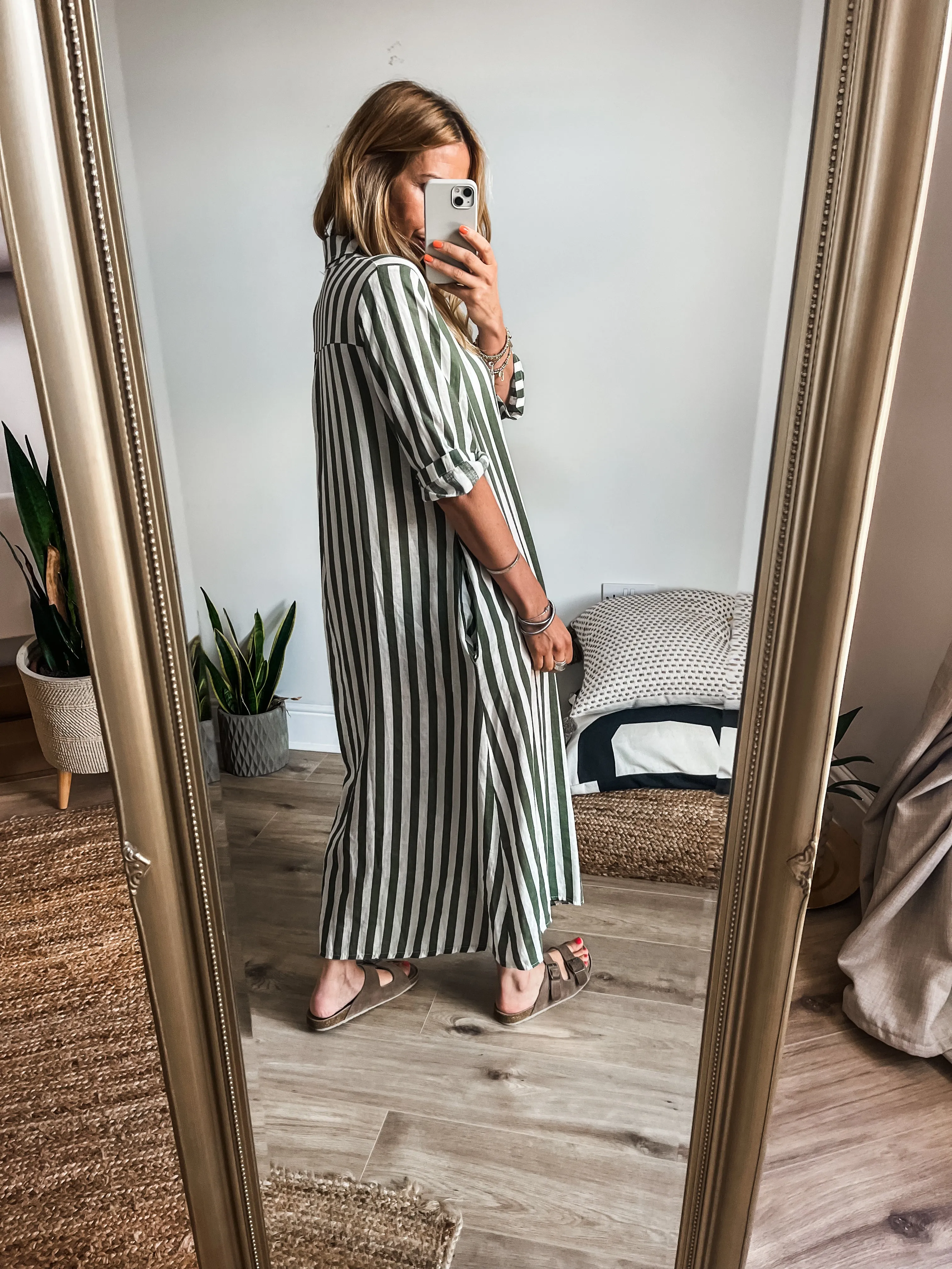 Stripe Linen Shirt Dress