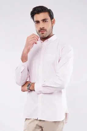 Striped Oxford Shirt - Pink & White