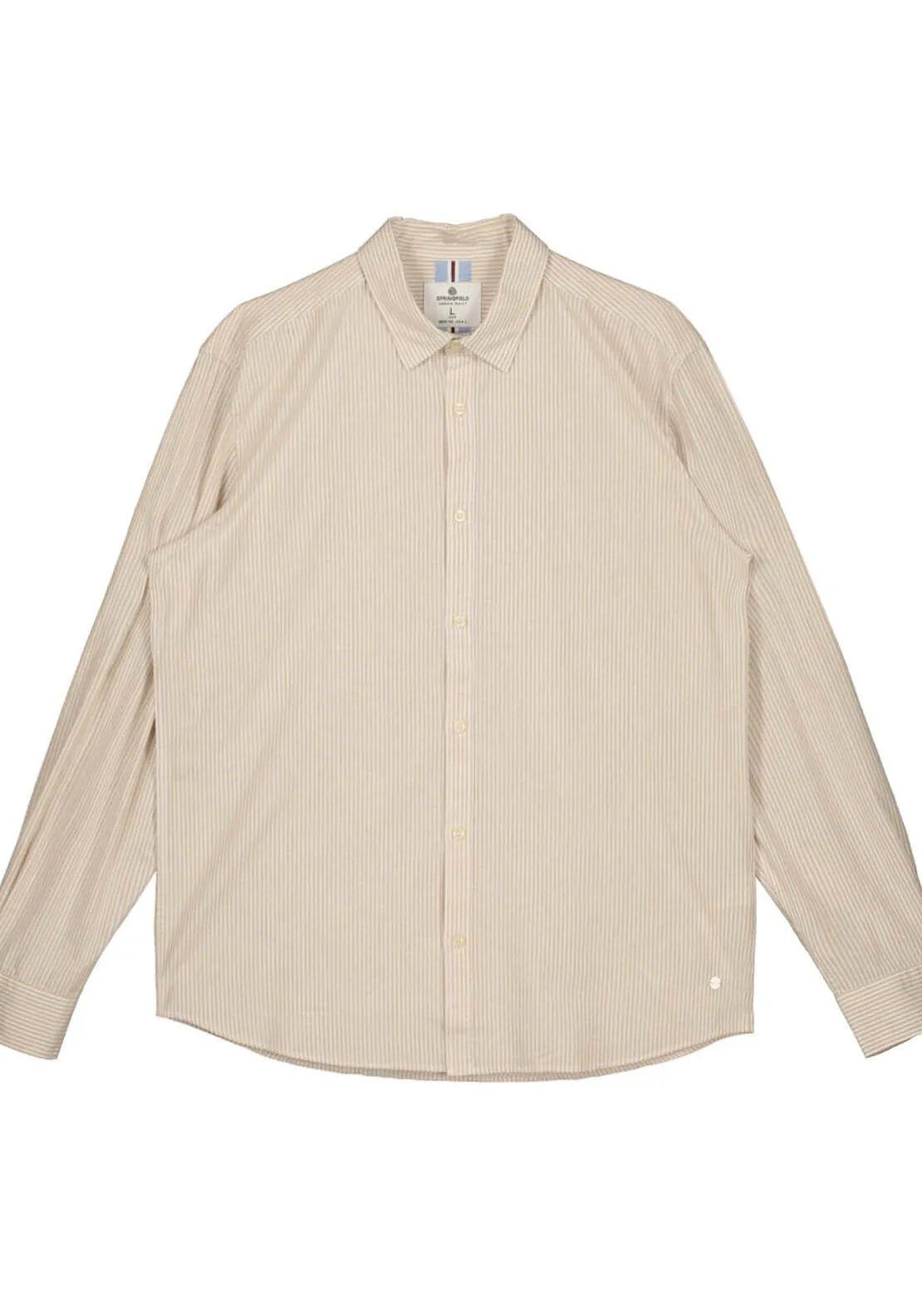 Striped pinpoint shirt - Blue / Camel