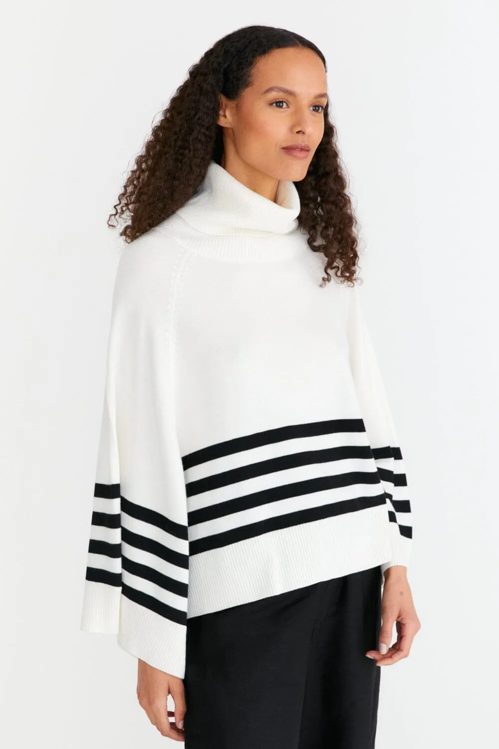 Striped poncho top