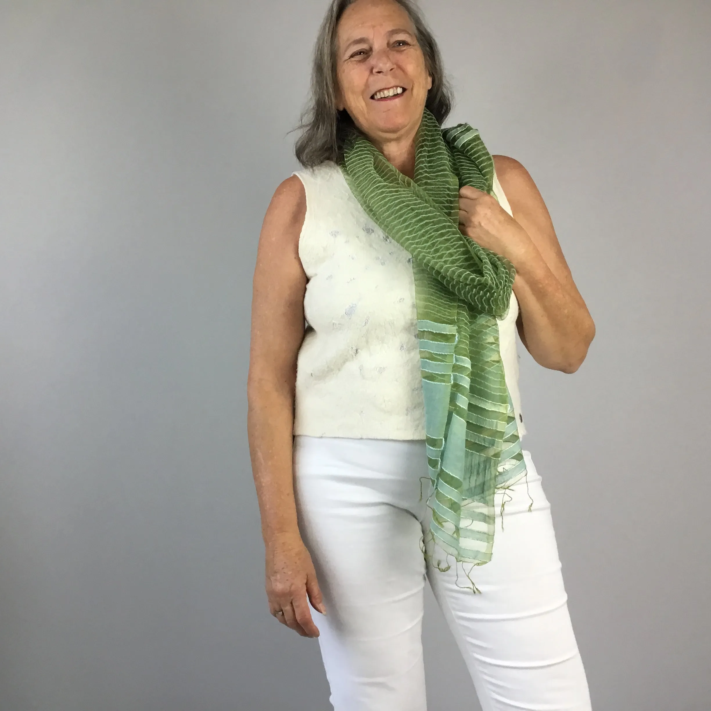 Striped Silk & Cotton Shawl