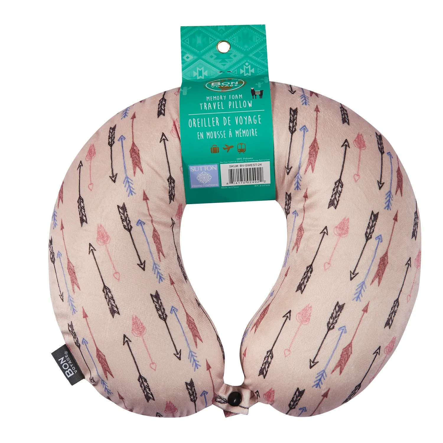 Stylish Pattern Design Memory Foam Travel Neck Pillow - Arrows