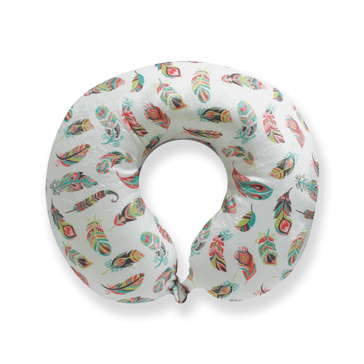 Stylish Pattern Design Memory Foam Travel Neck Pillow - Feather