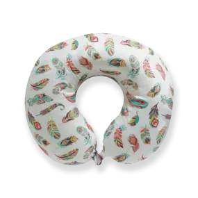 Stylish Pattern Design Memory Foam Travel Neck Pillow - Feather