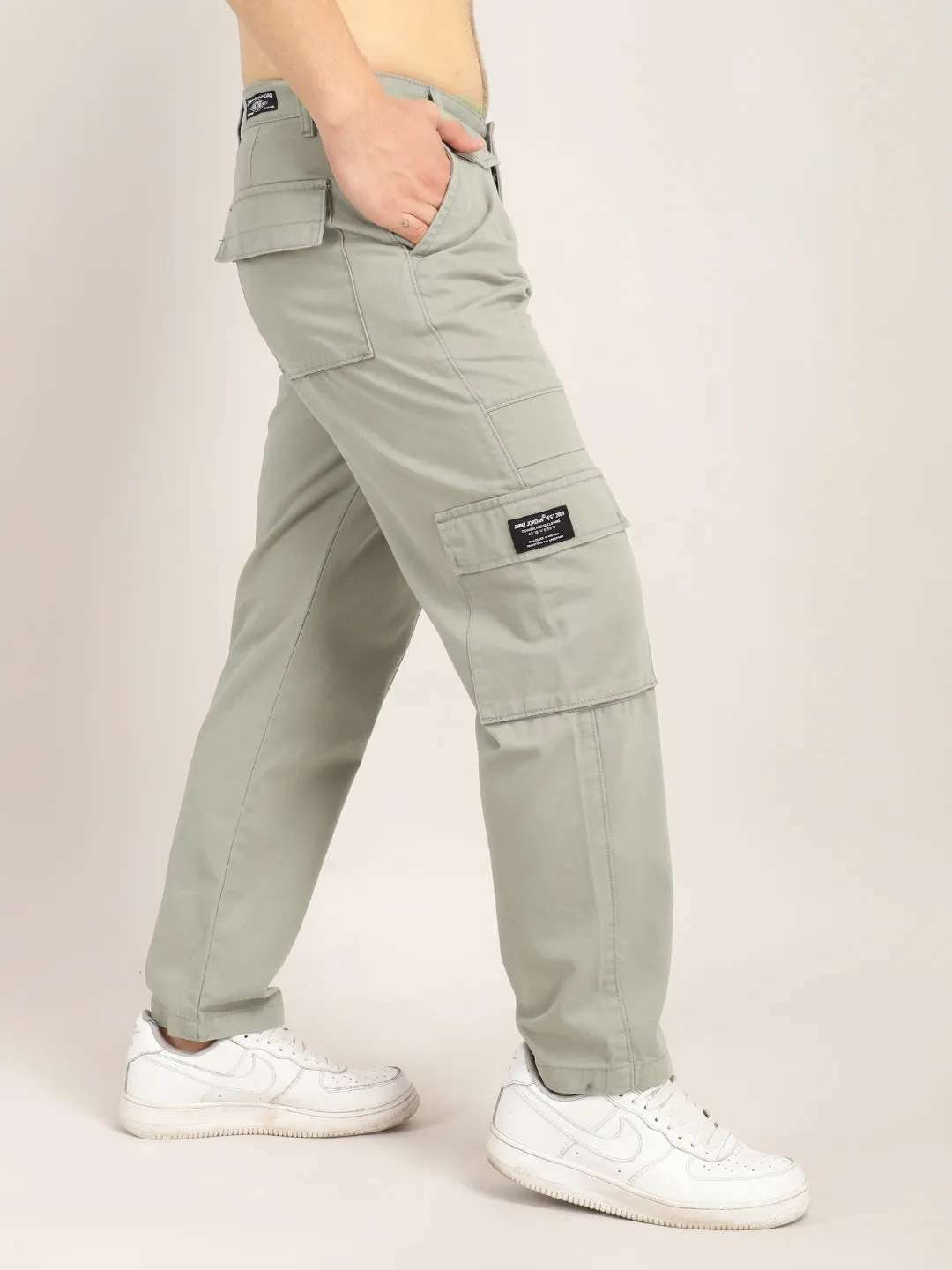 Trippy Umber Brown Baggy Fit Denim Cargo