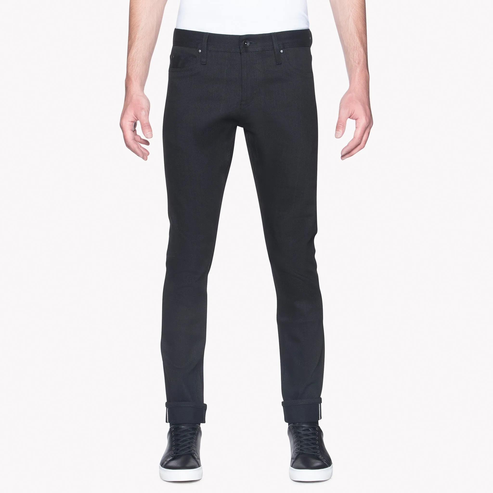 UB444 Tight Fit - 11oz Solid Black Stretch Selvedge Denim