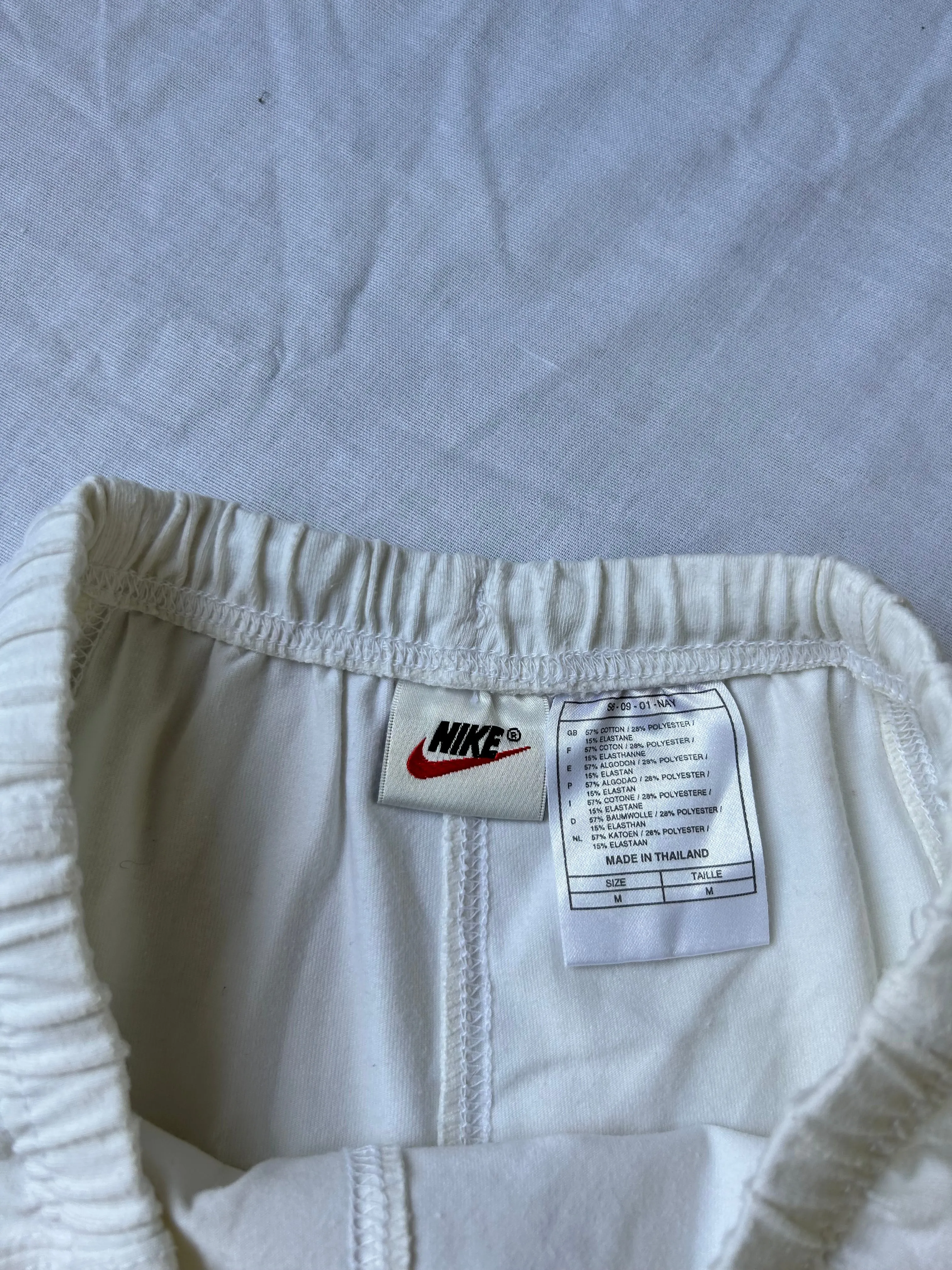 White cream cotton 90s vintage sporty pleated mini tennis skirt (S/M)