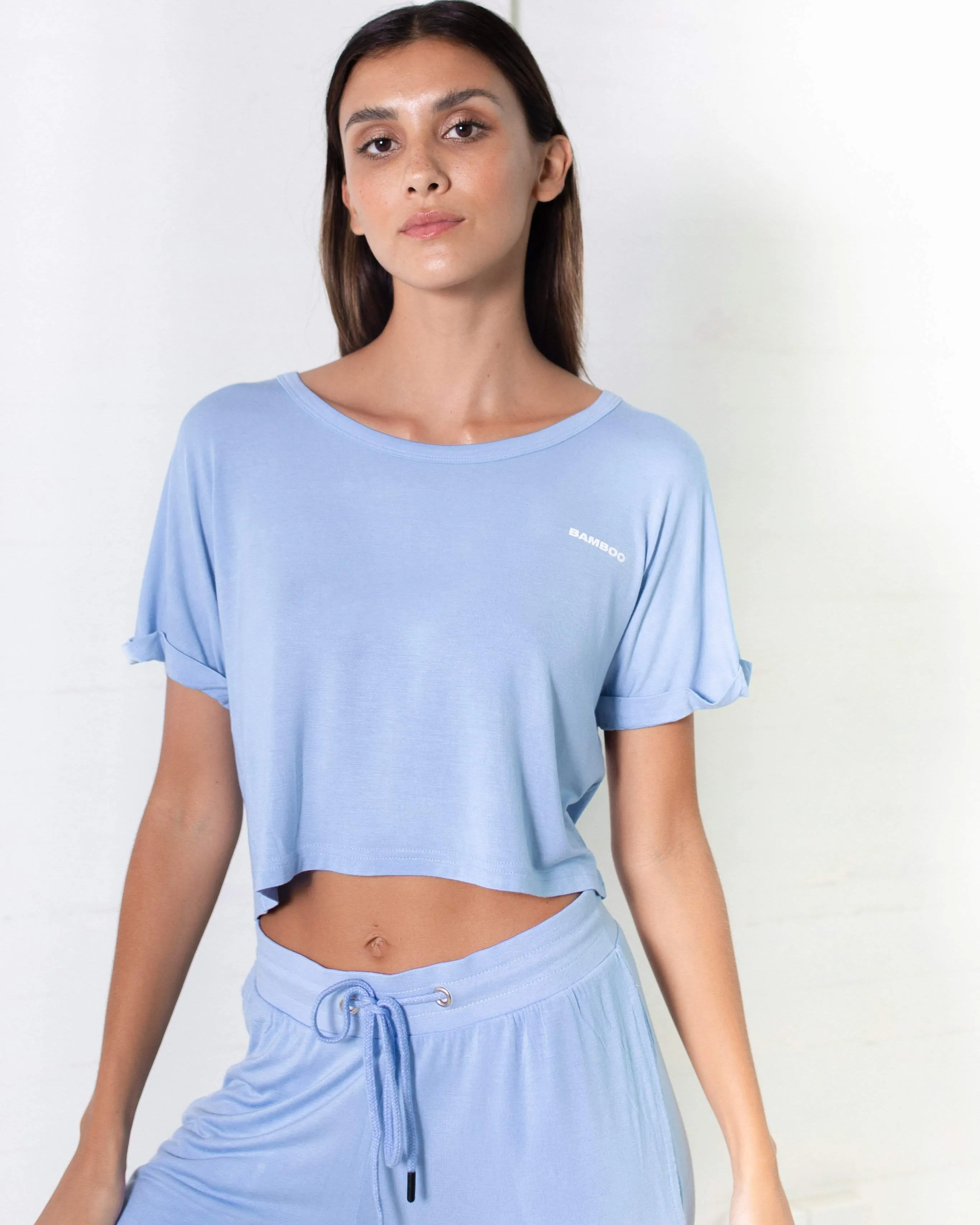 Women Crop Top Short Sleeve